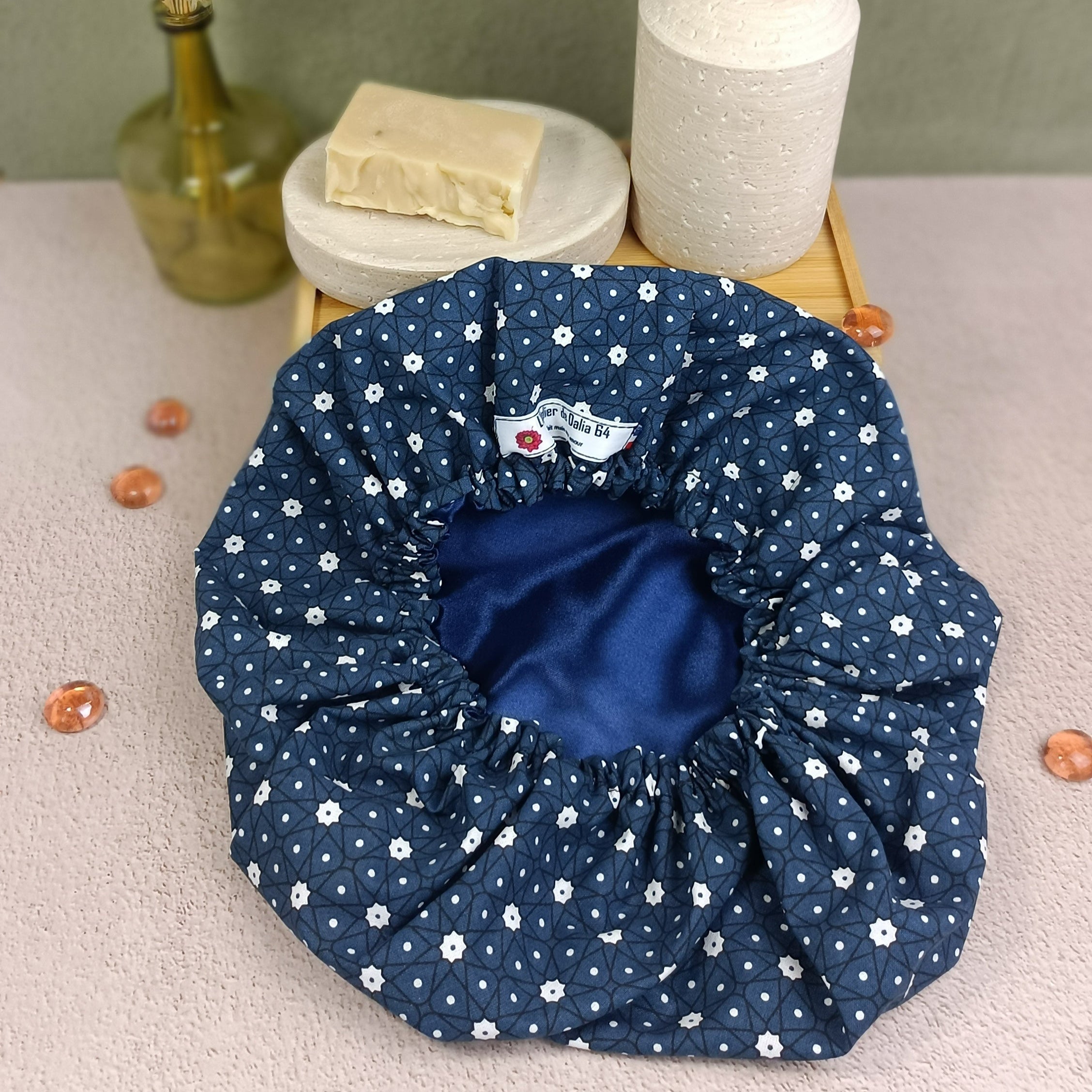 Bonnet de soin cheveux céramik marine