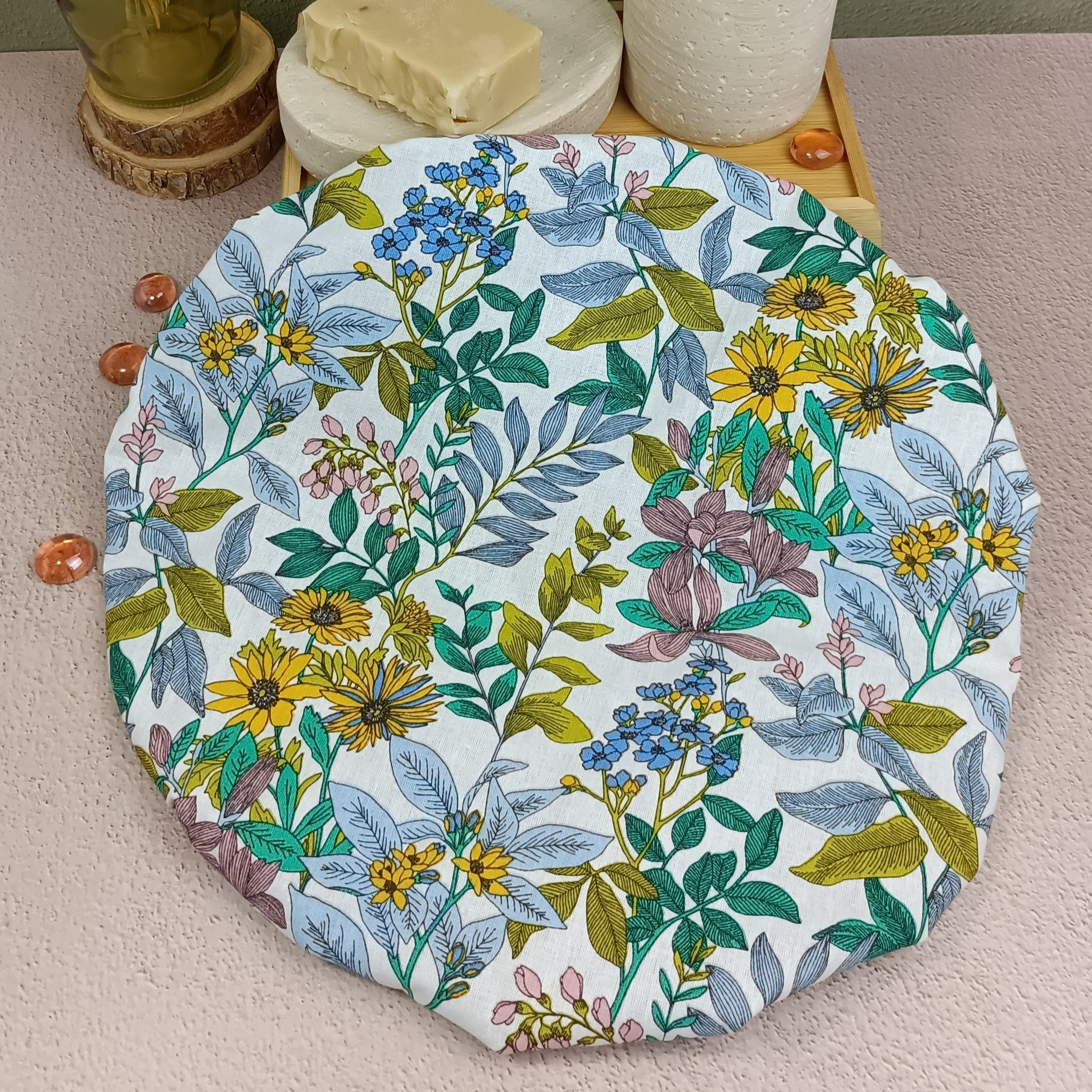 Bonnet de soin cheveux glycine blanc