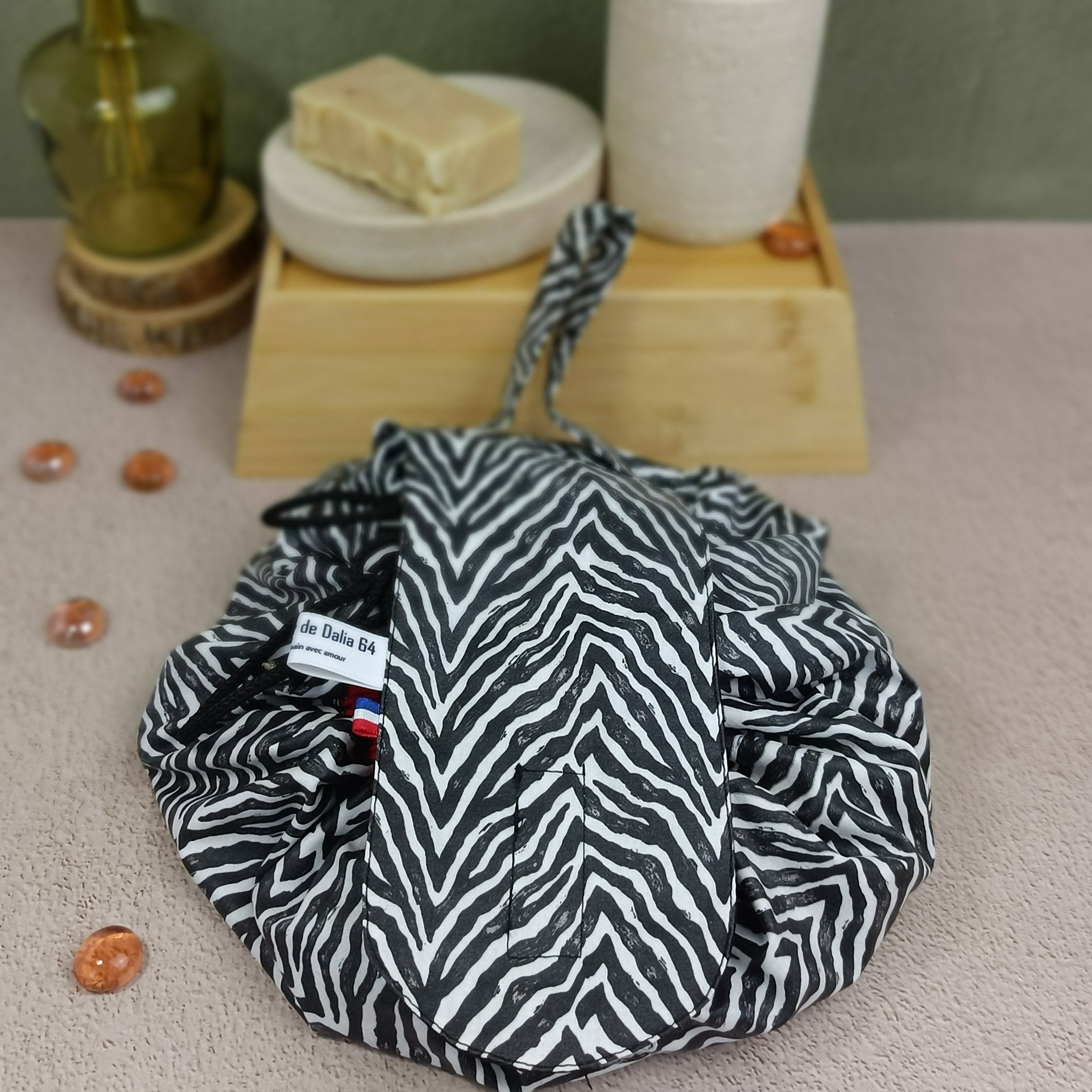 Bourse maquillage zebre