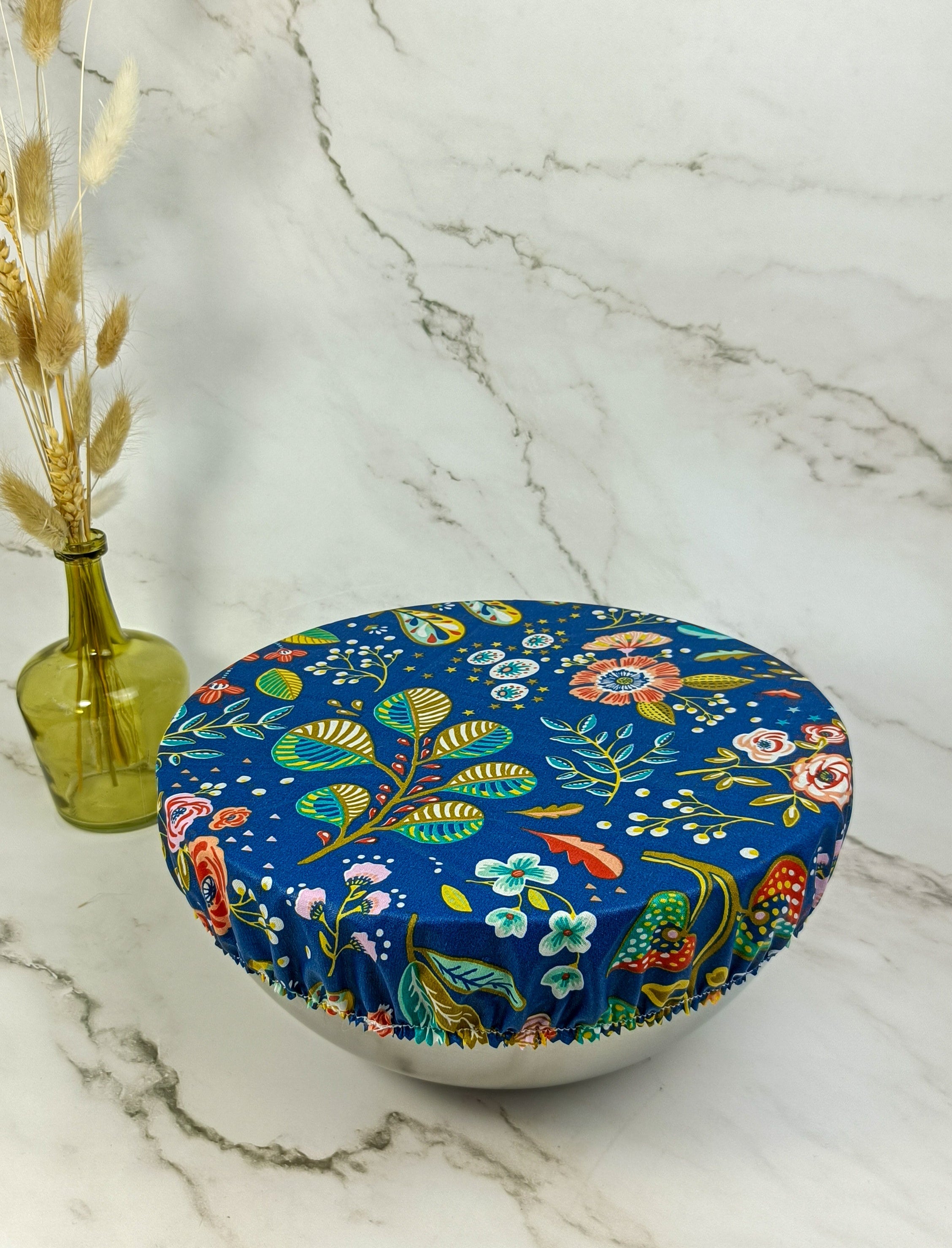 Couvre bol plat ancolie bleu taille M