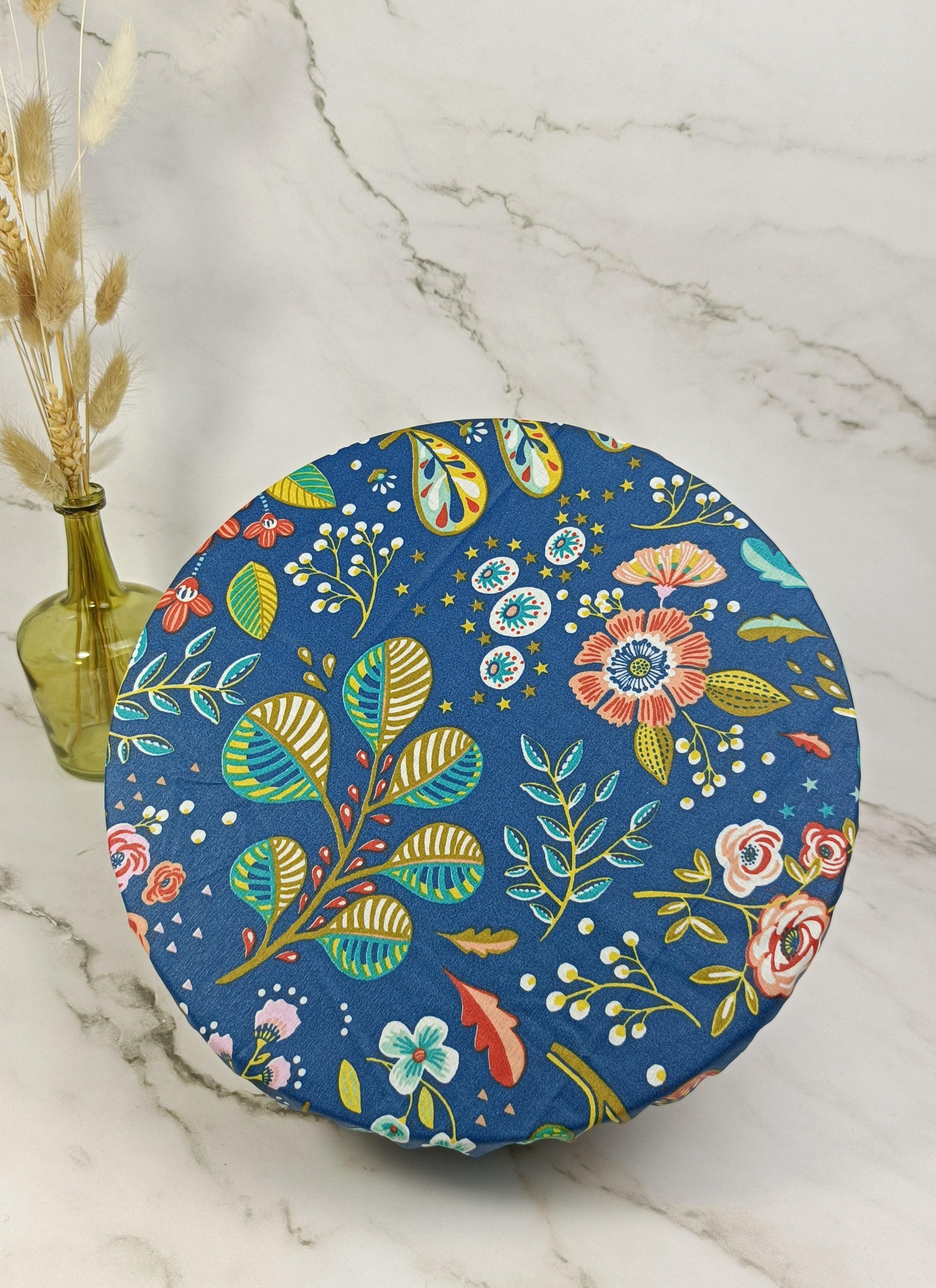 Couvre bol plat ancolie bleu taille M