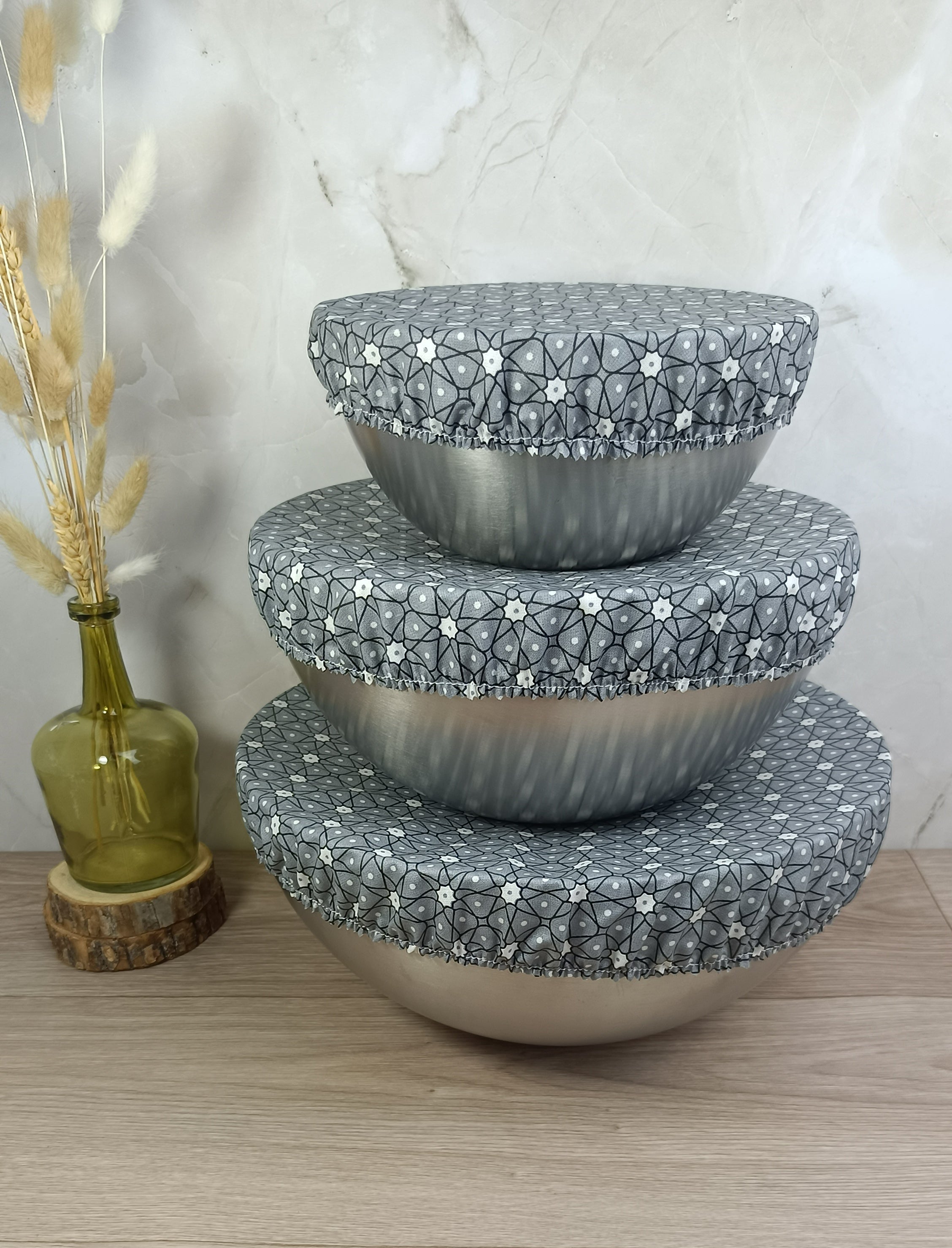 Couvre plats/bols lavable céramik gris