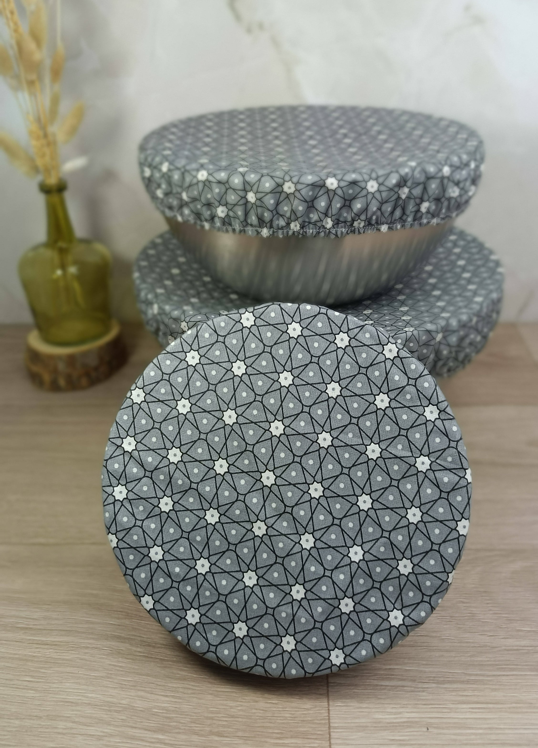 Couvre plats/bols lavable céramik gris