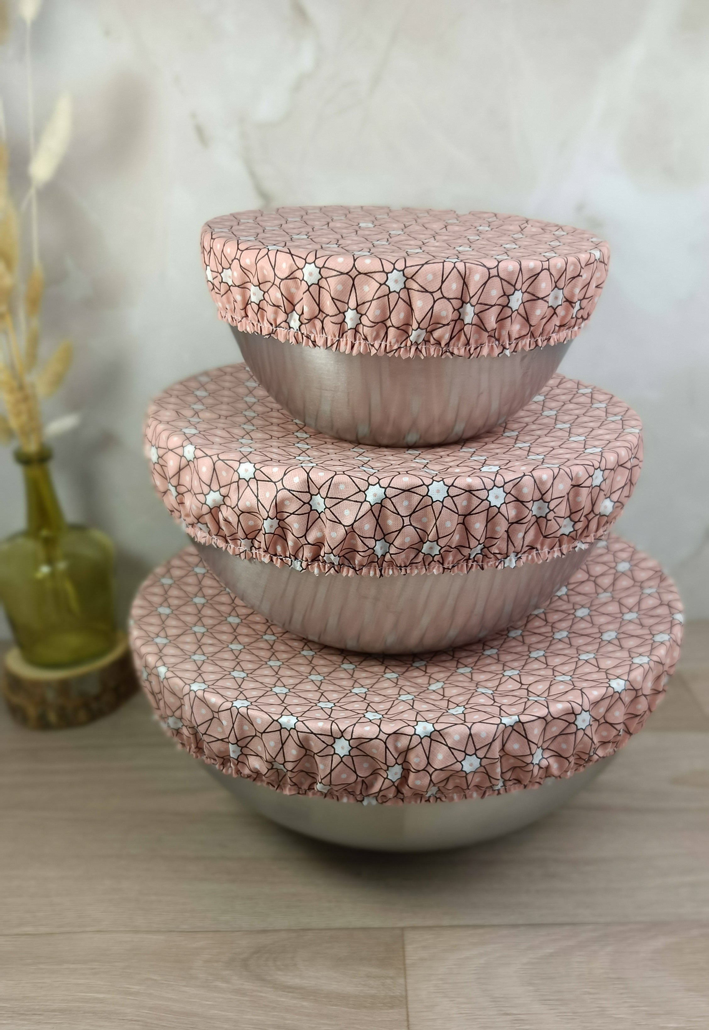 Couvre plats/bols lavable céramik rose