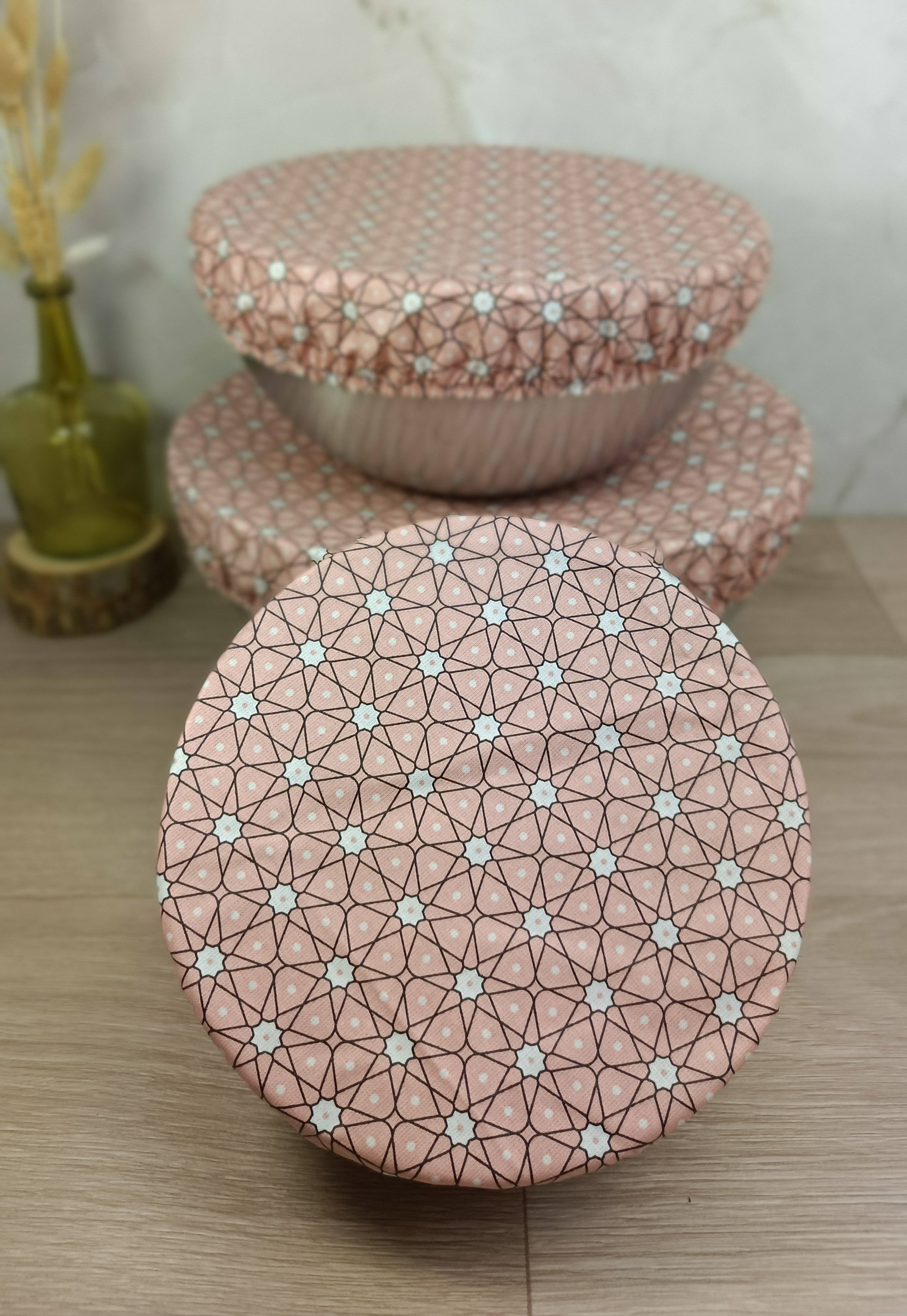 Couvre plats/bols lavable céramik rose