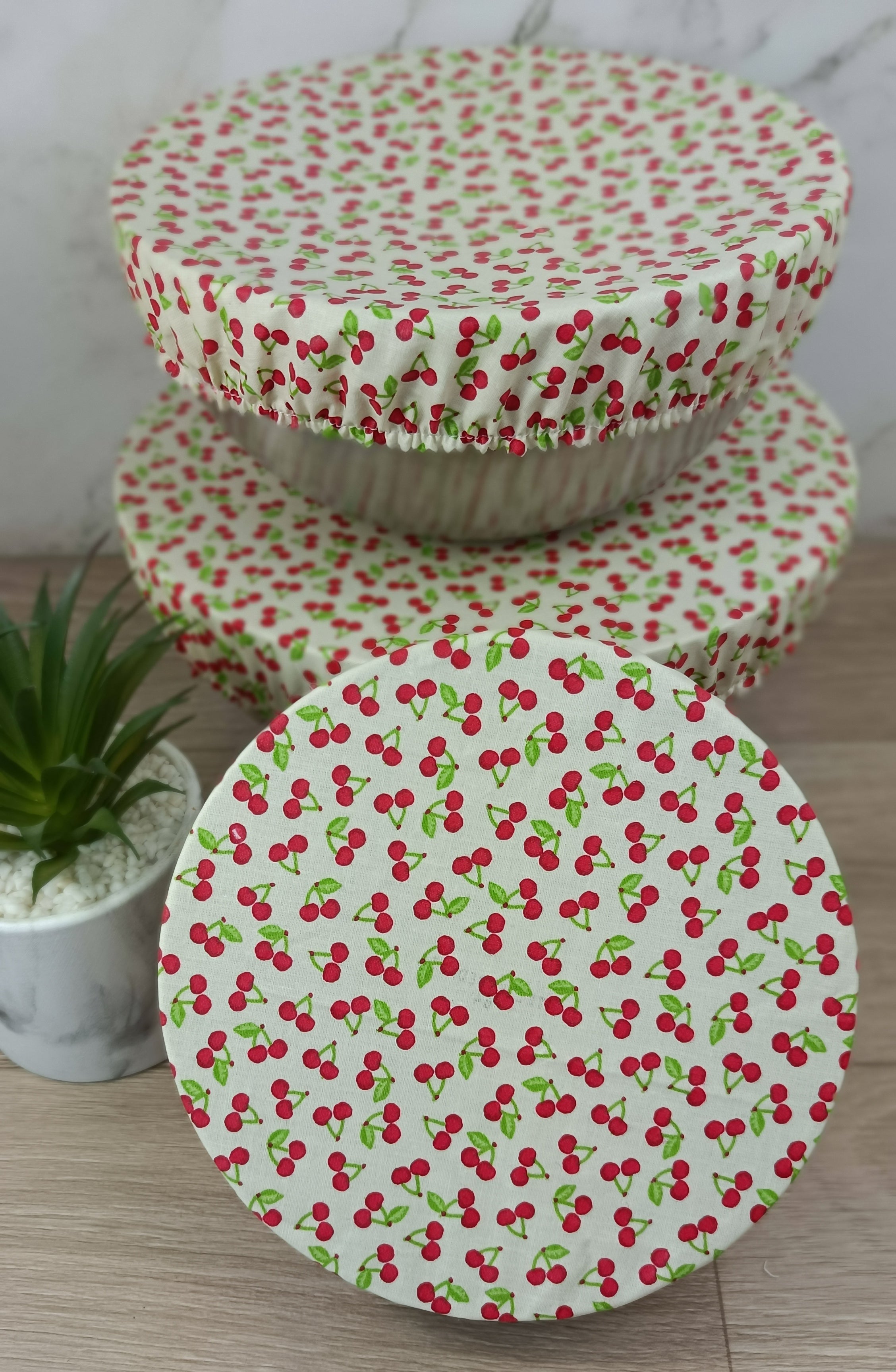 Couvres bol 3 dimensions motif cerise