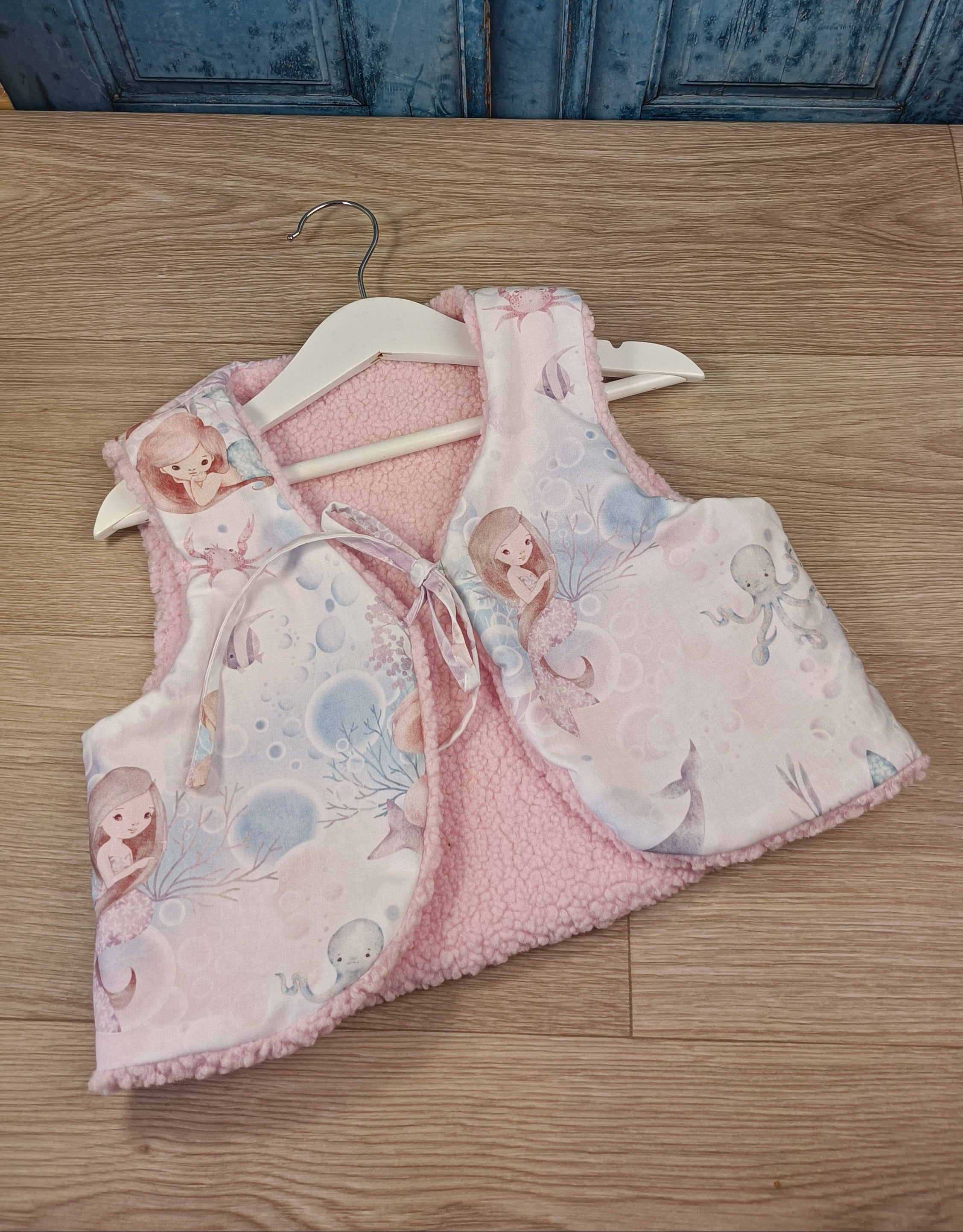 Gilet berger enfant sirene rose