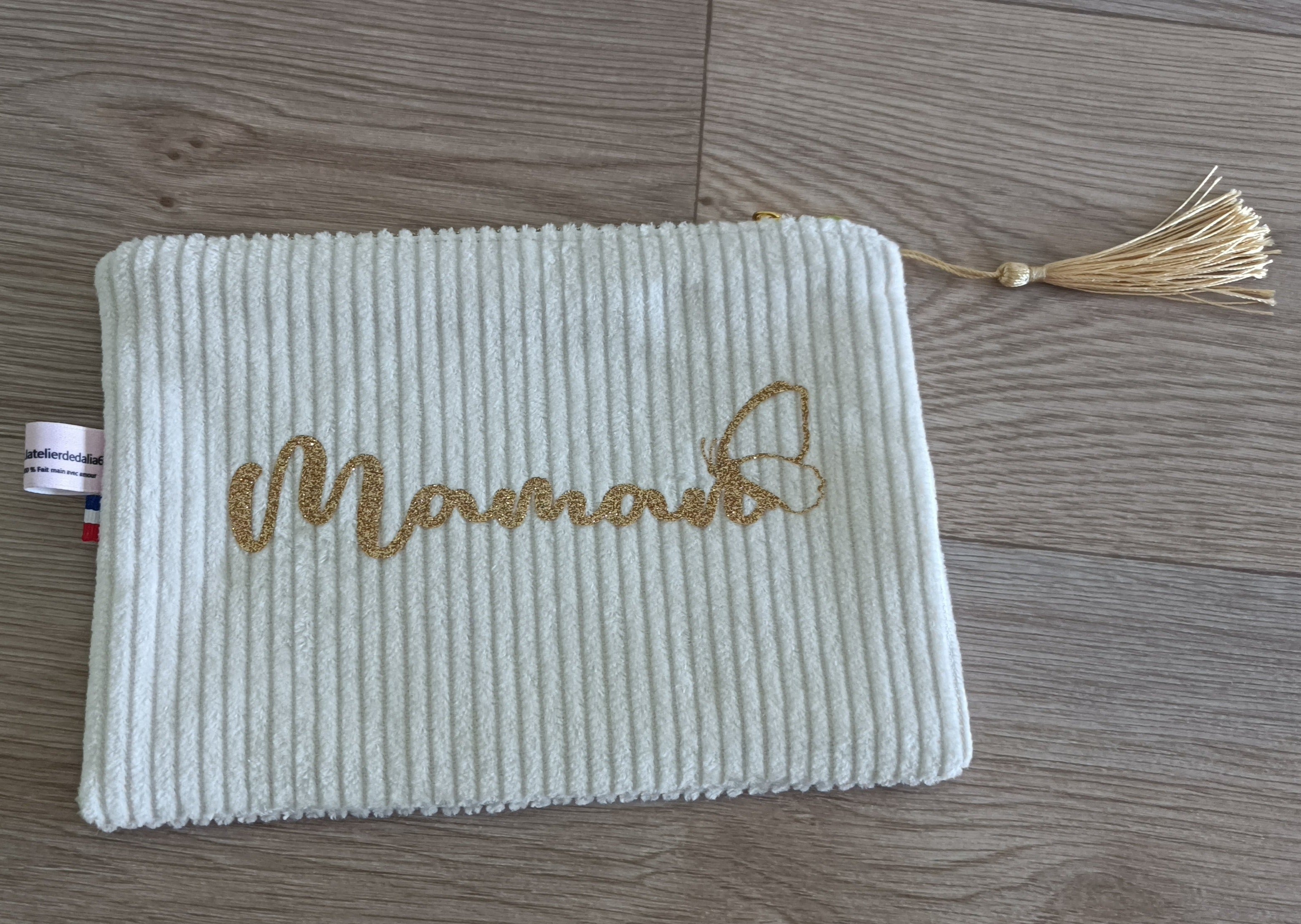 Pochettes velours zippées personnalisées disponibles