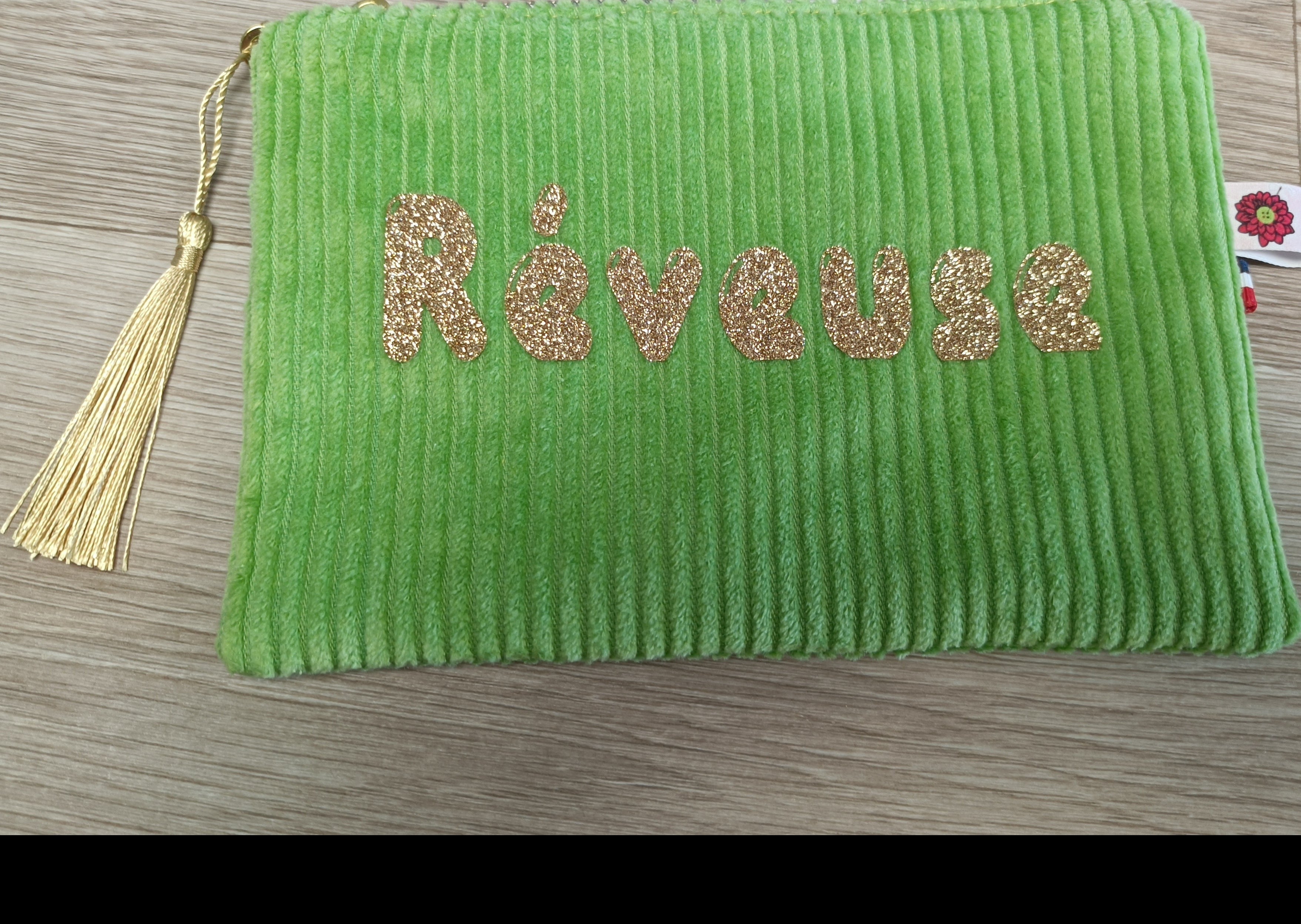 Pochettes velours zippées personnalisées disponibles