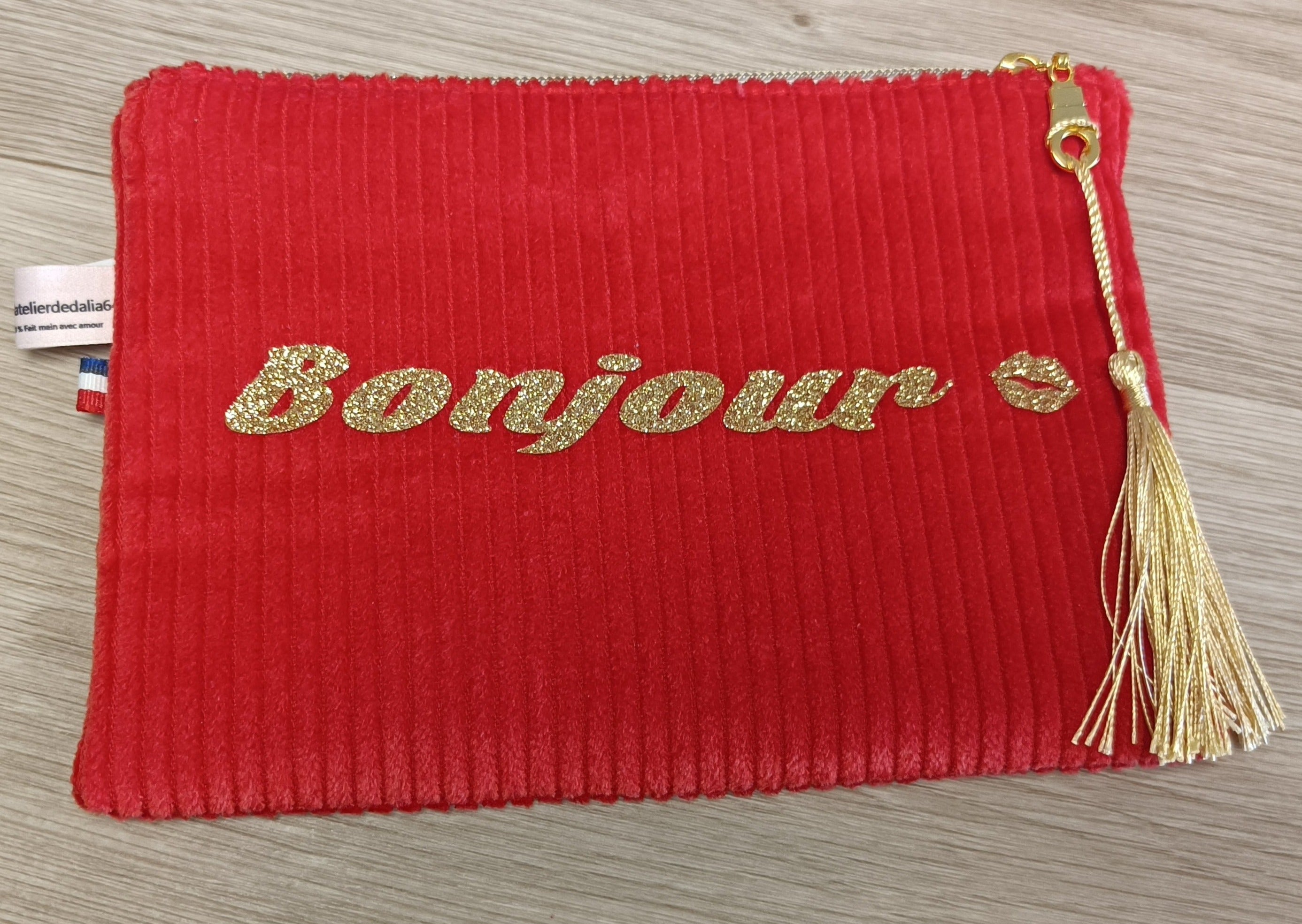 Pochettes velours zippées personnalisées disponibles