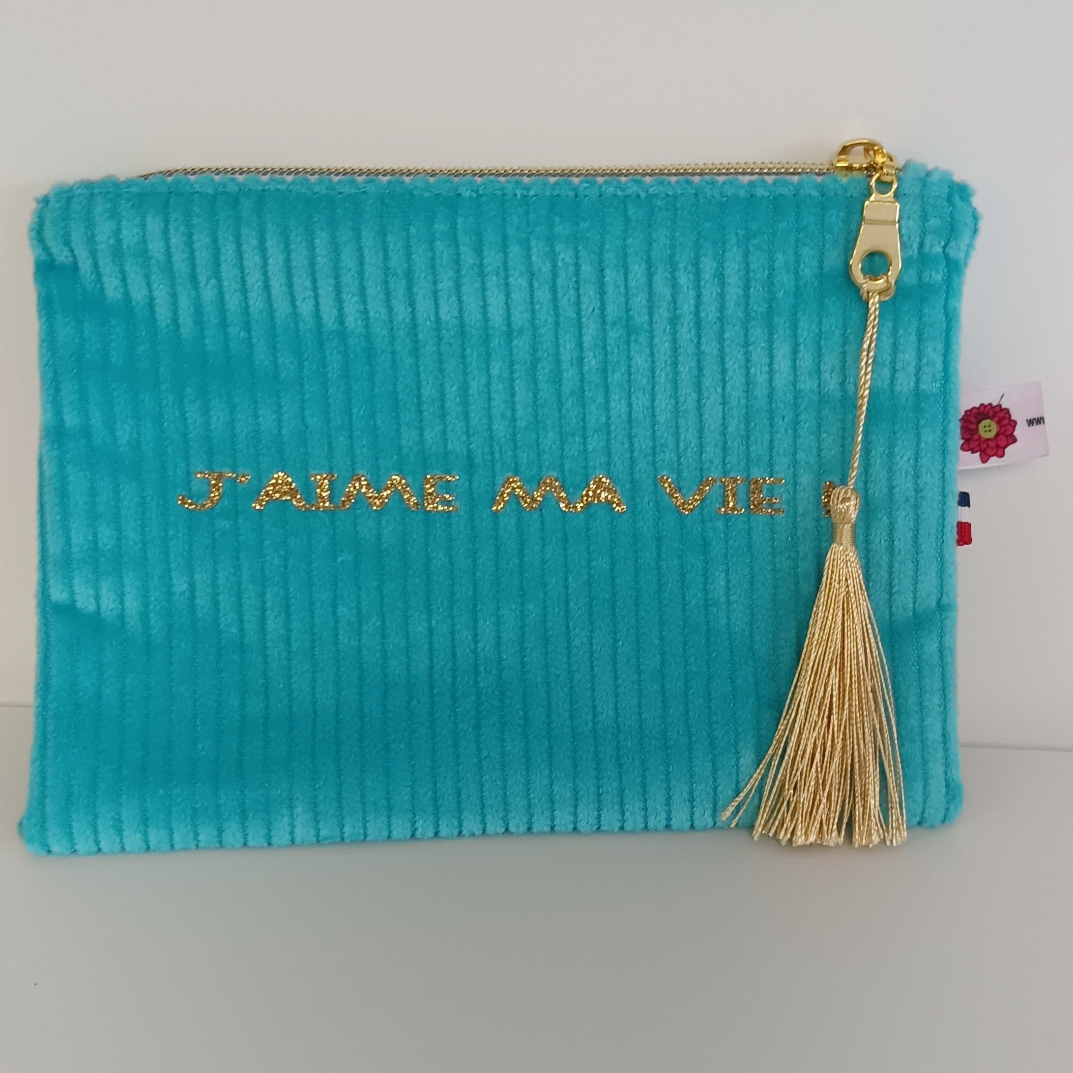 Pochettes velours zippées personnalisées disponibles