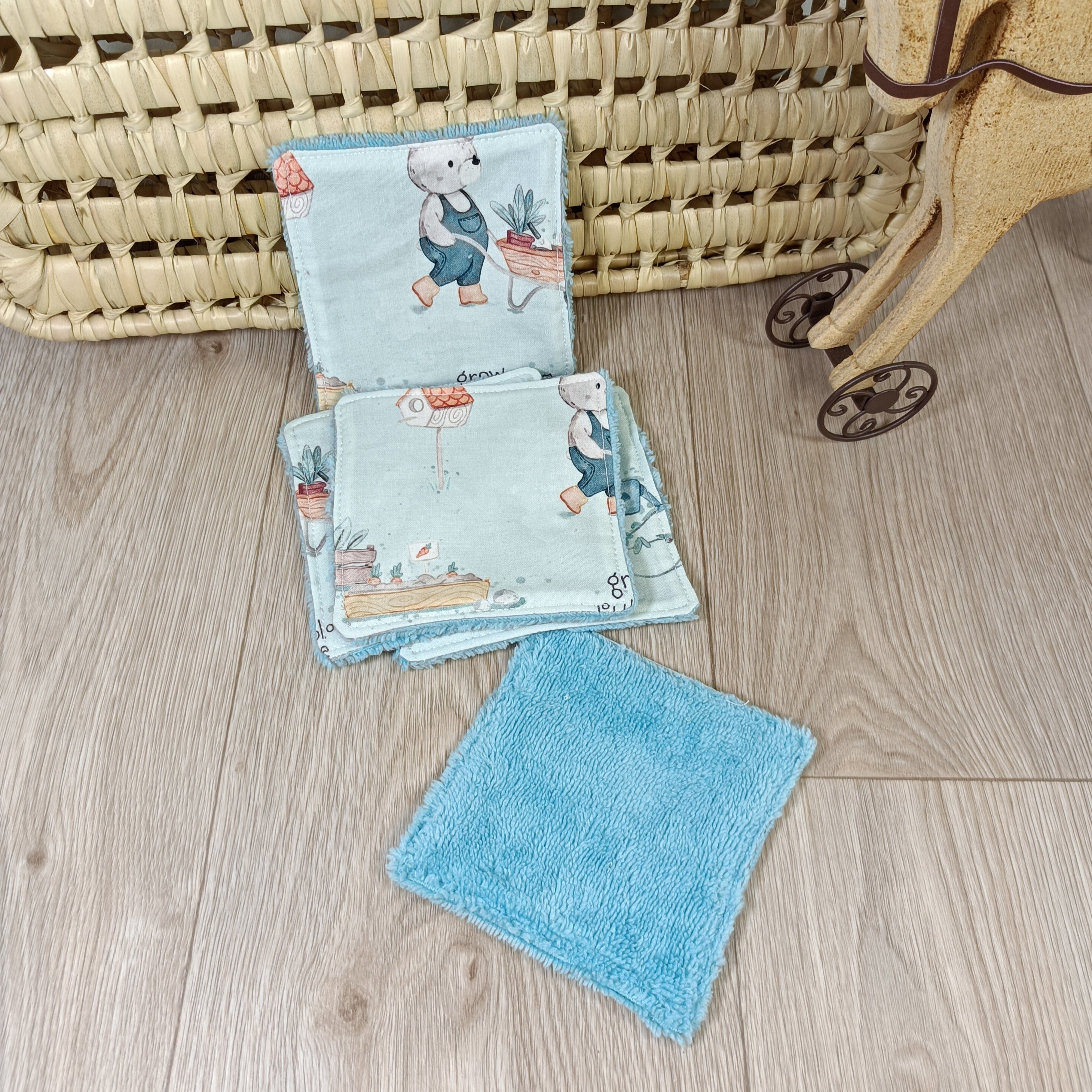 Lingettes bébé lavables personnalisable