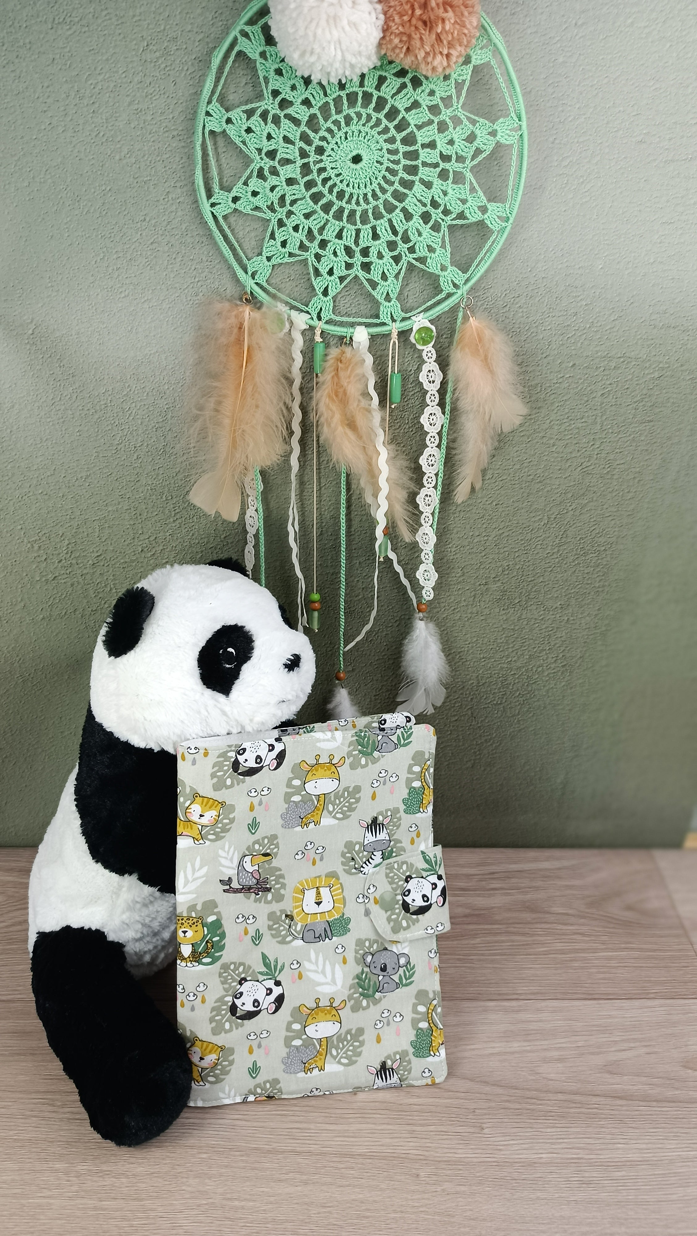 Protège carnet de santé - Collection Petit Panda vert