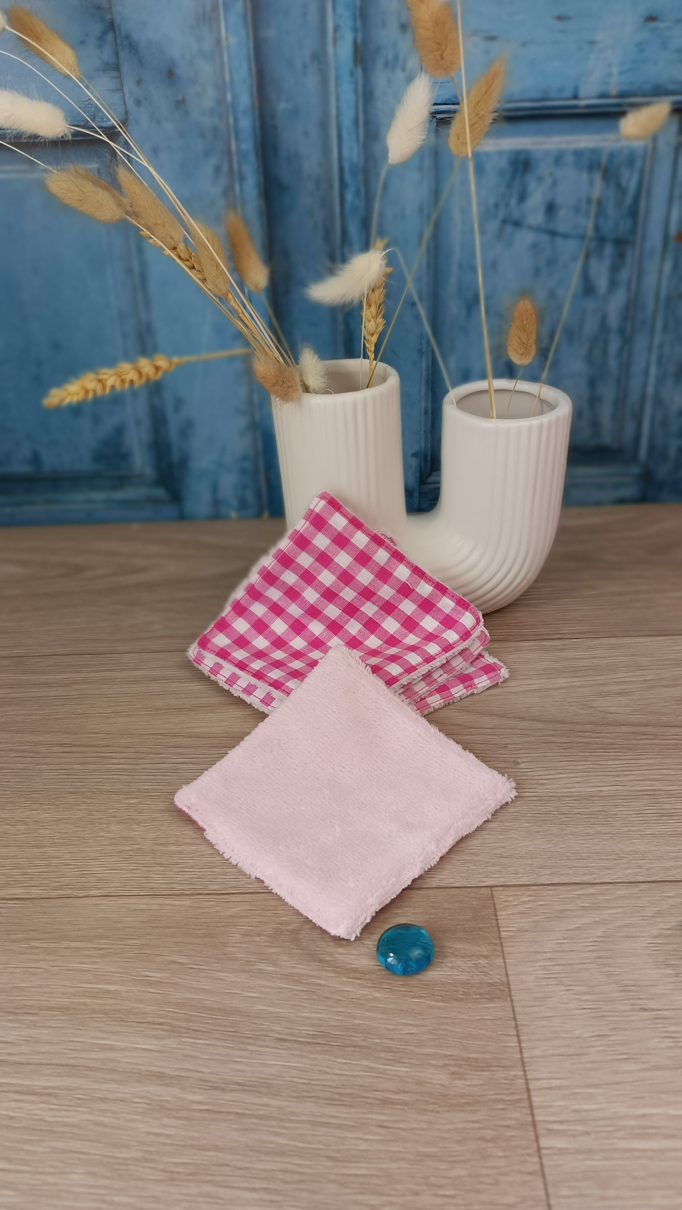 Trousses matelassées maquillage/toilette et accessoires assortis - Vichy fuchsia