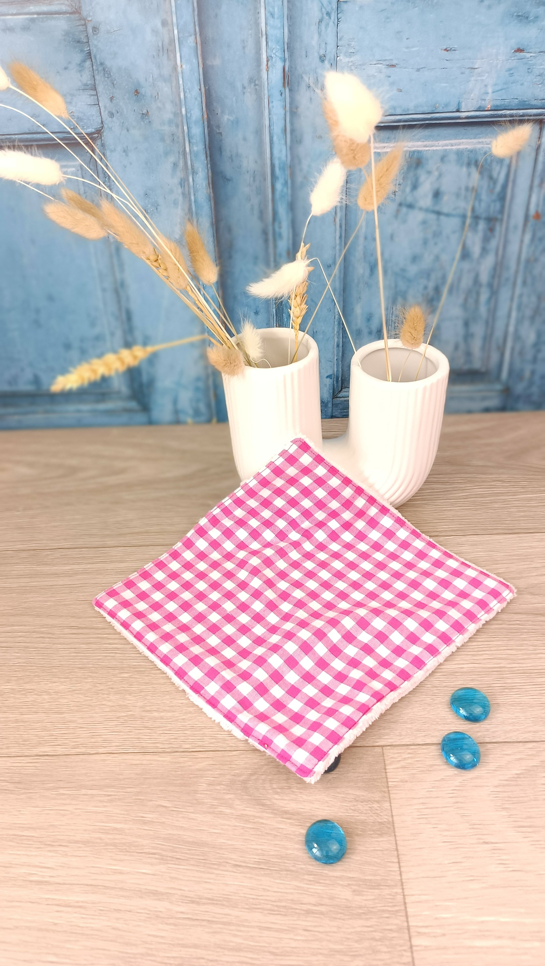 Trousses matelassées maquillage/toilette et accessoires assortis - Vichy fuchsia