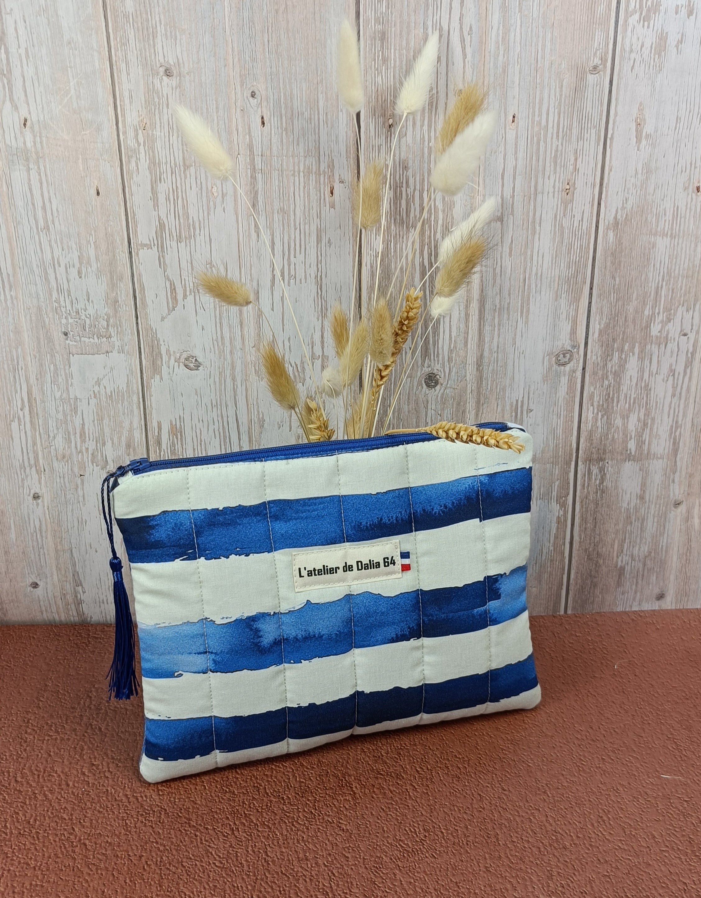 Pochette plate matelassée - Collection Riviera - Voile