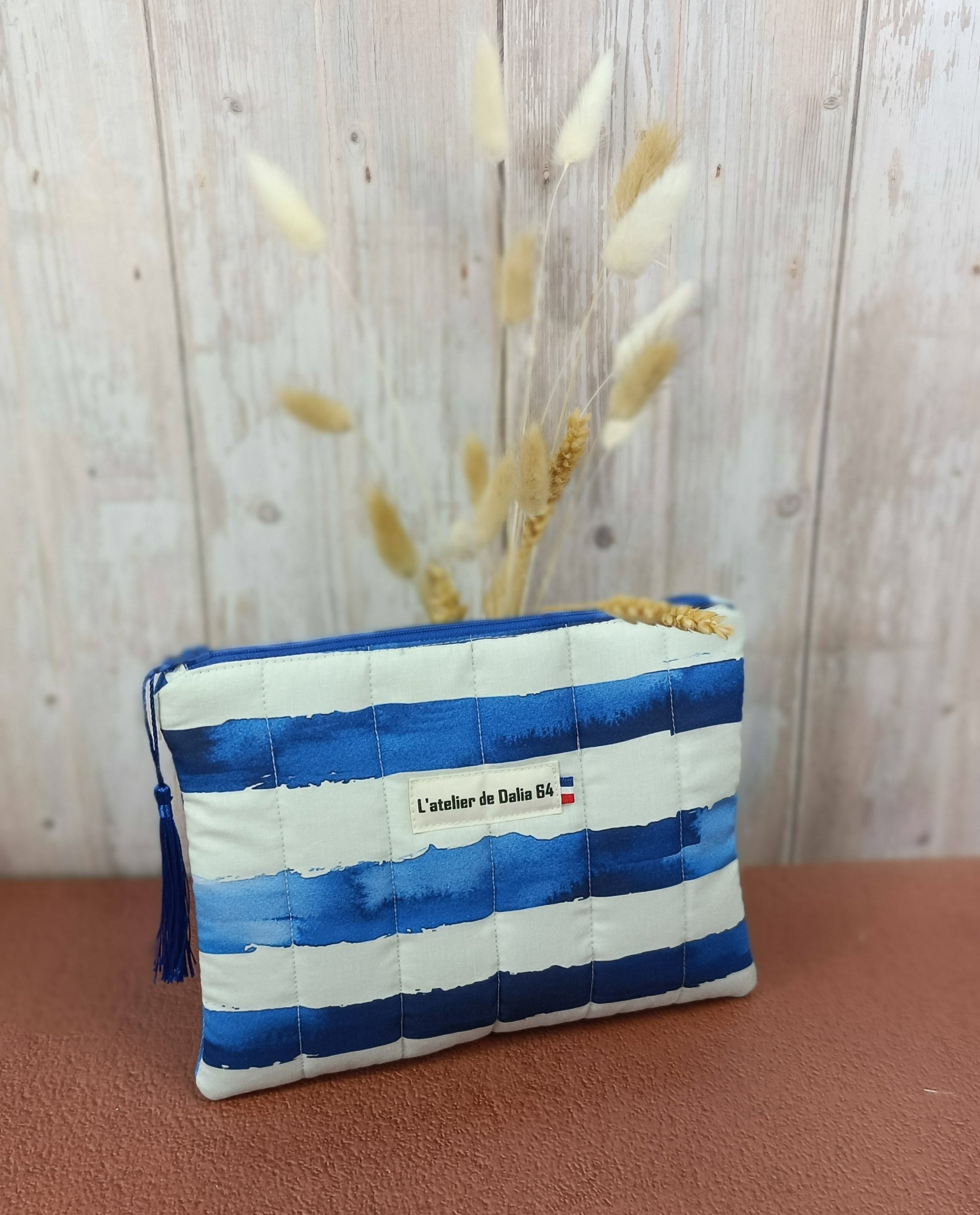 Pochette plate matelassée - Collection Riviera - Voile