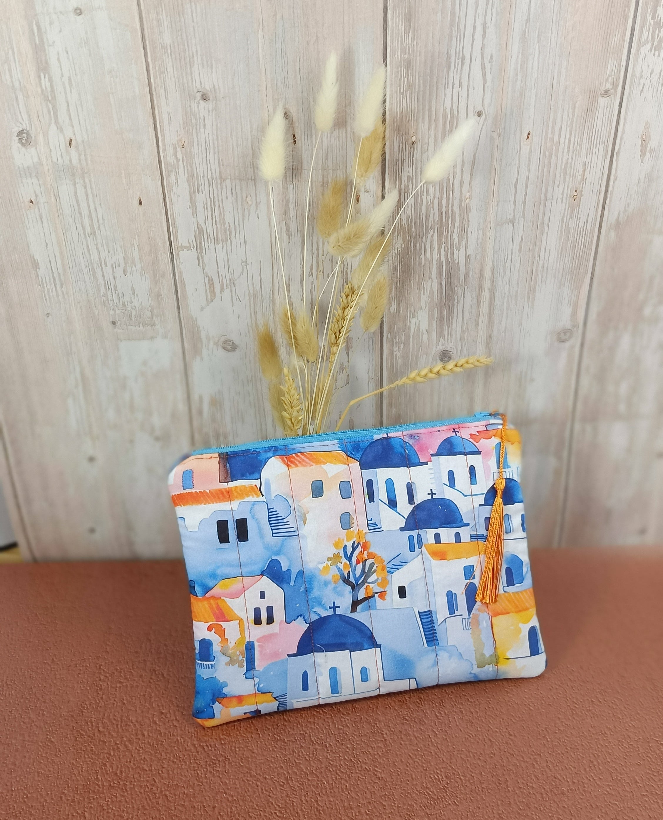 Pochette plate matelassé - Collection Riviera - Santorin