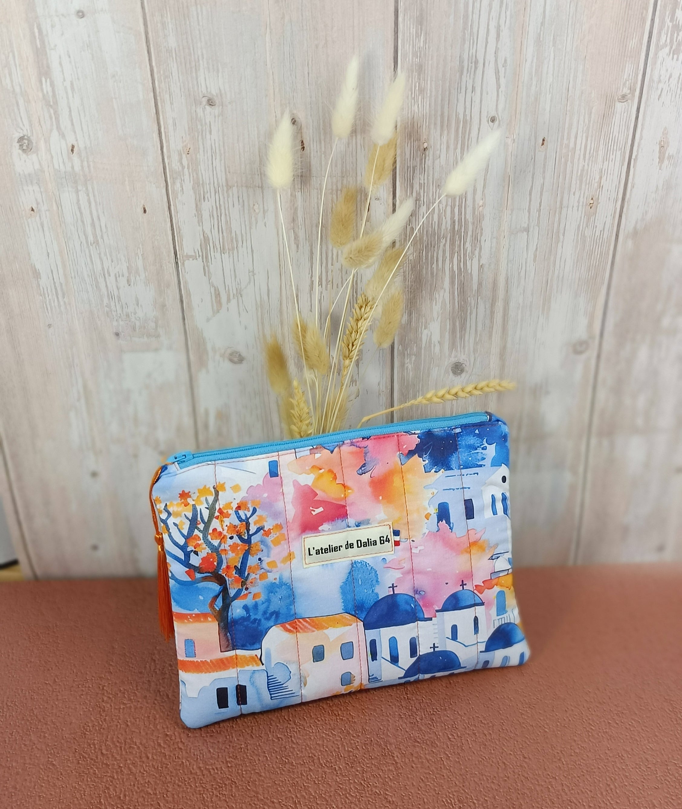 Pochette plate matelassé - Collection Riviera - Santorin
