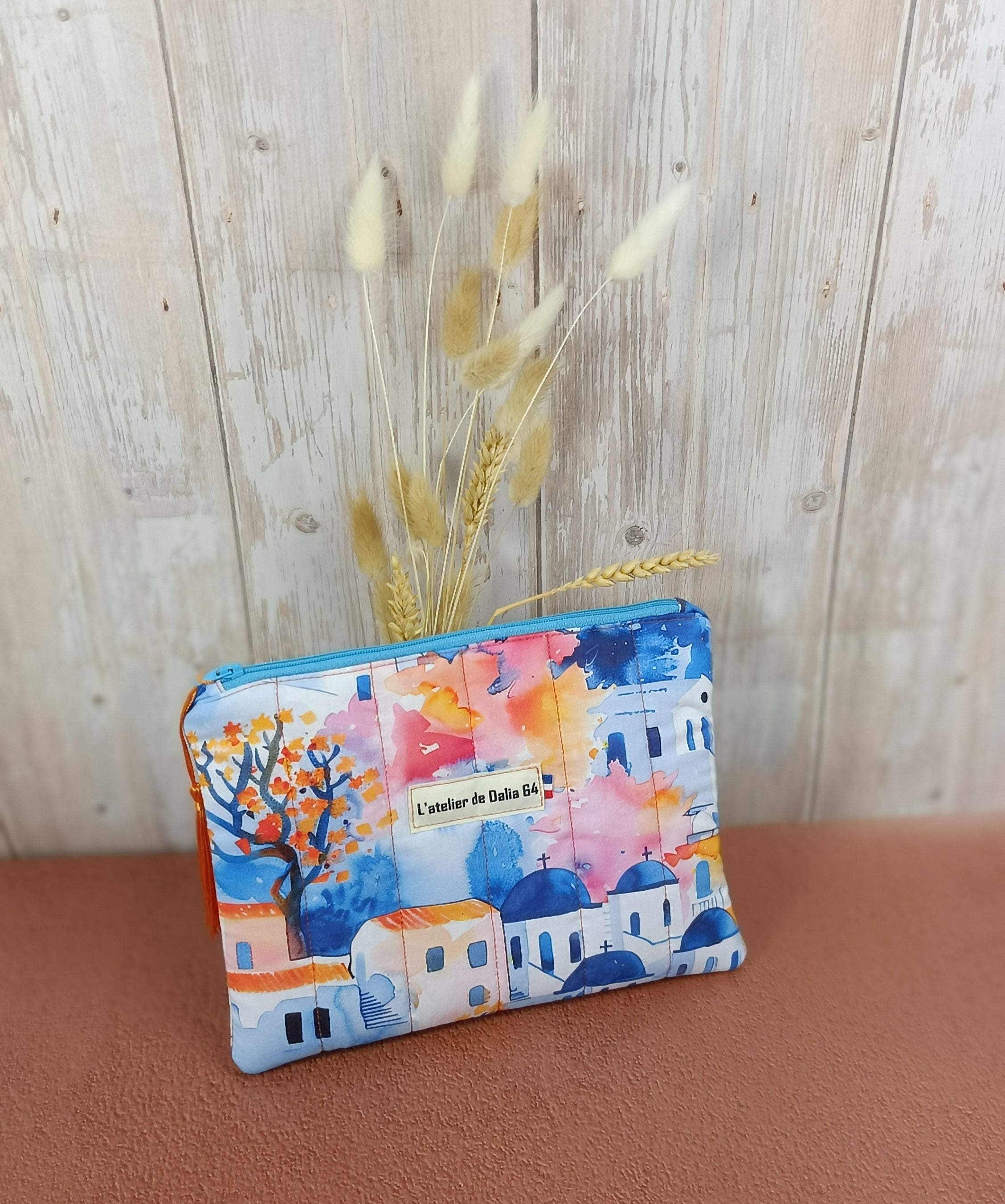 Pochette plate matelassé - Collection Riviera - Santorin