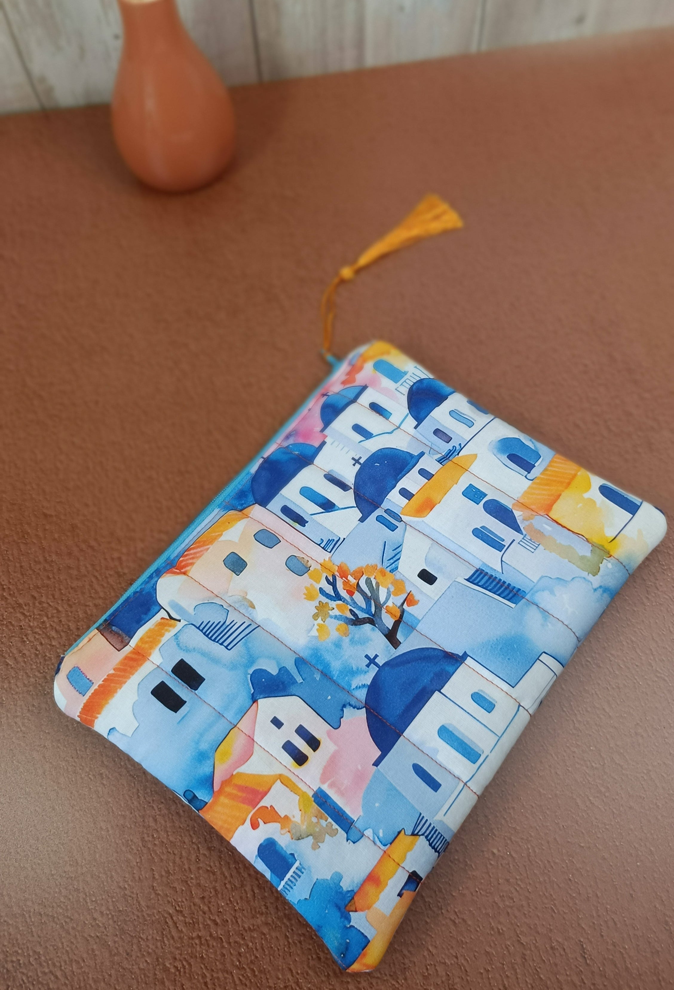 Pochette plate matelassé - Collection Riviera - Santorin