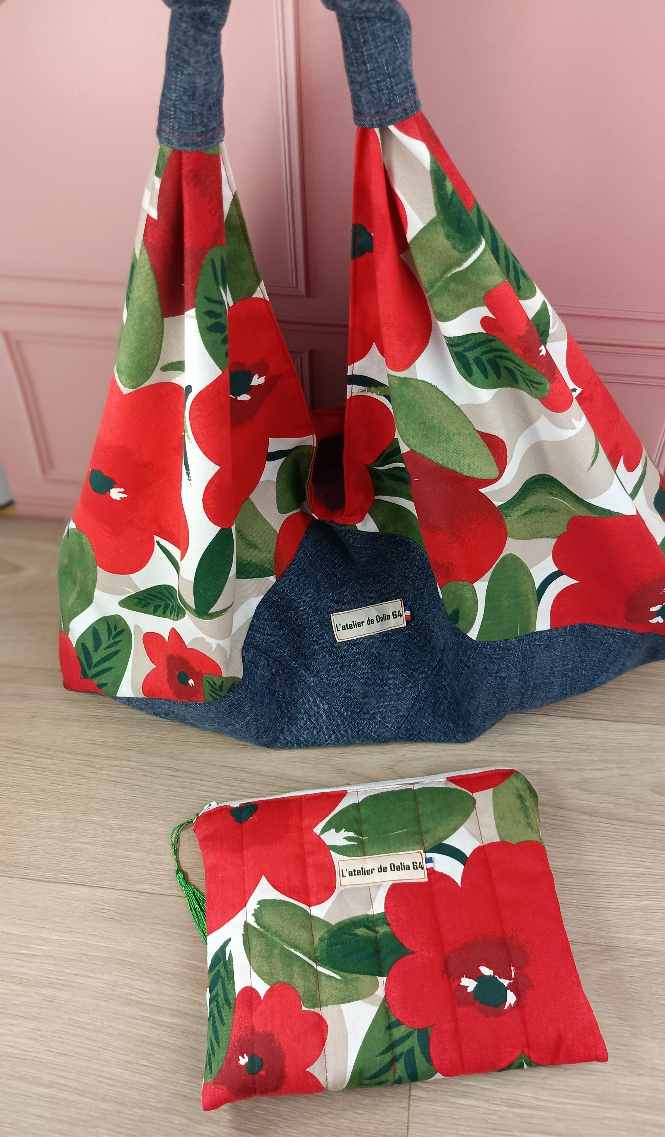 Sac à main Origami - Jeans coquelicot