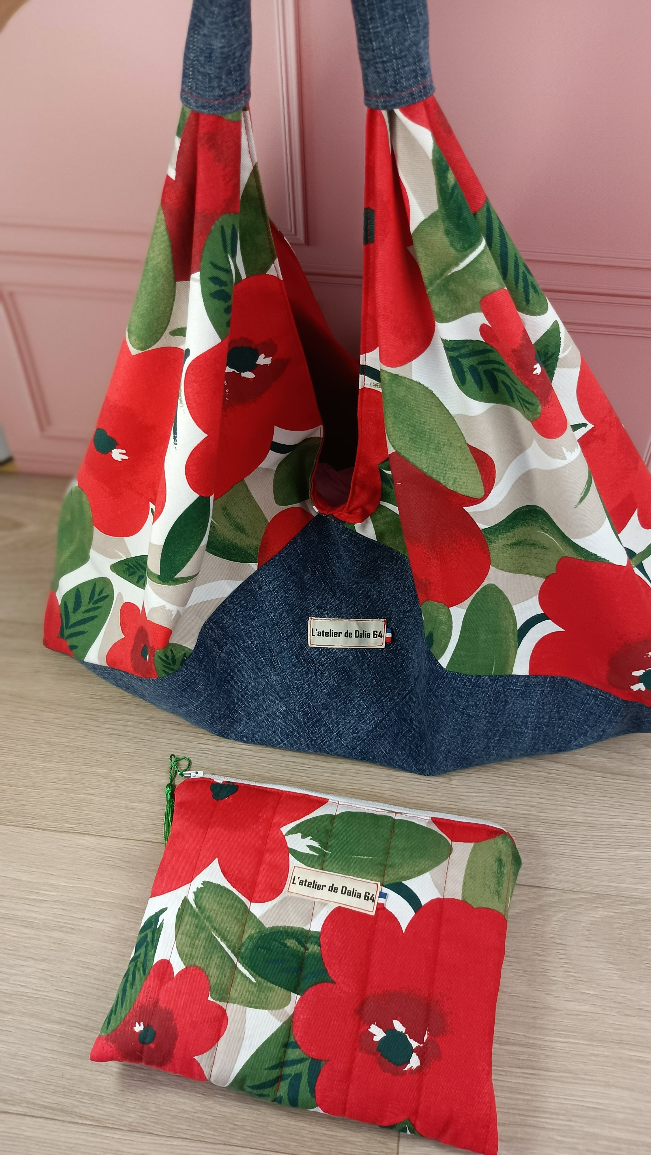 Sac à main Origami - Jeans coquelicot