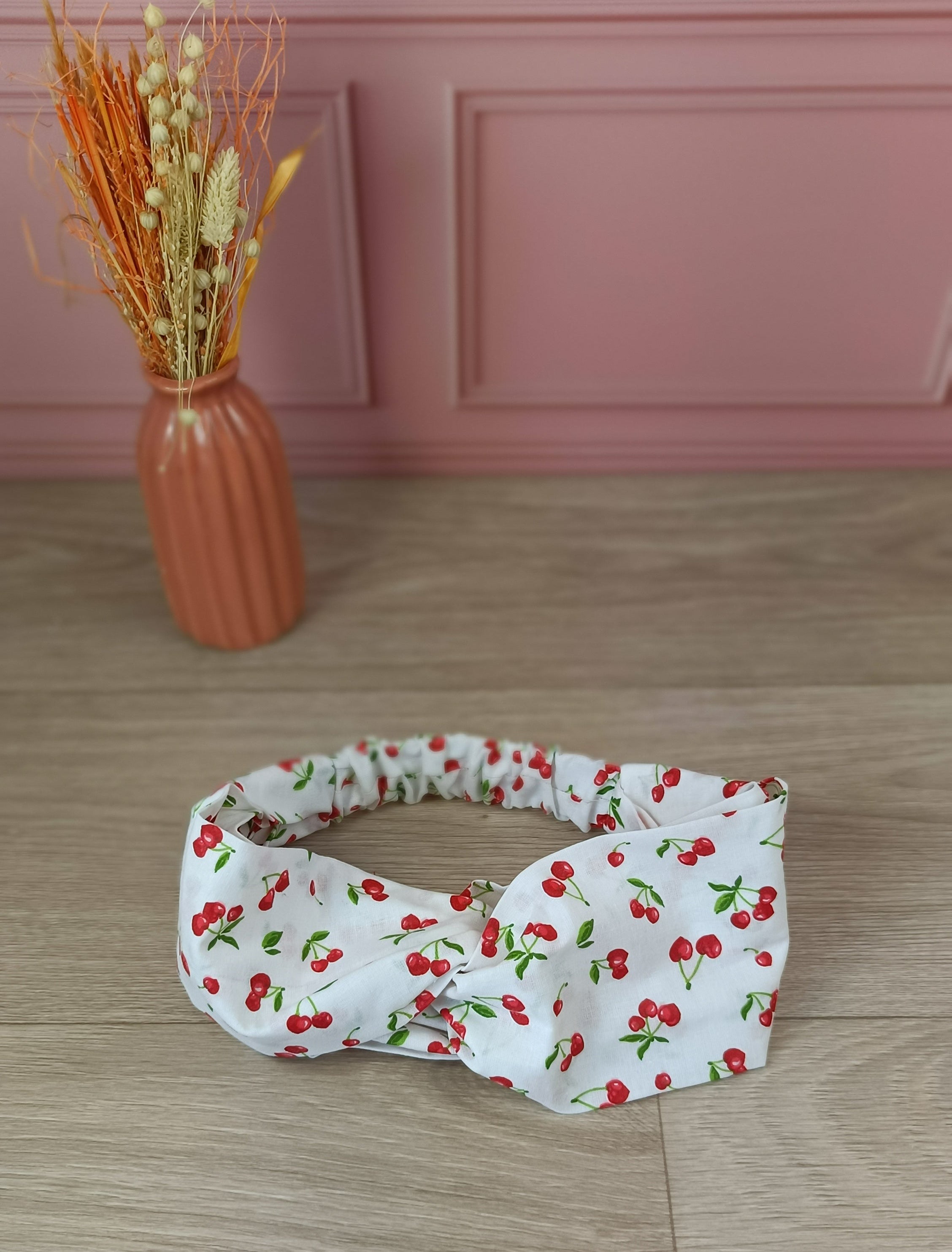 Bandeaux cheveux tissus - Collection cerise