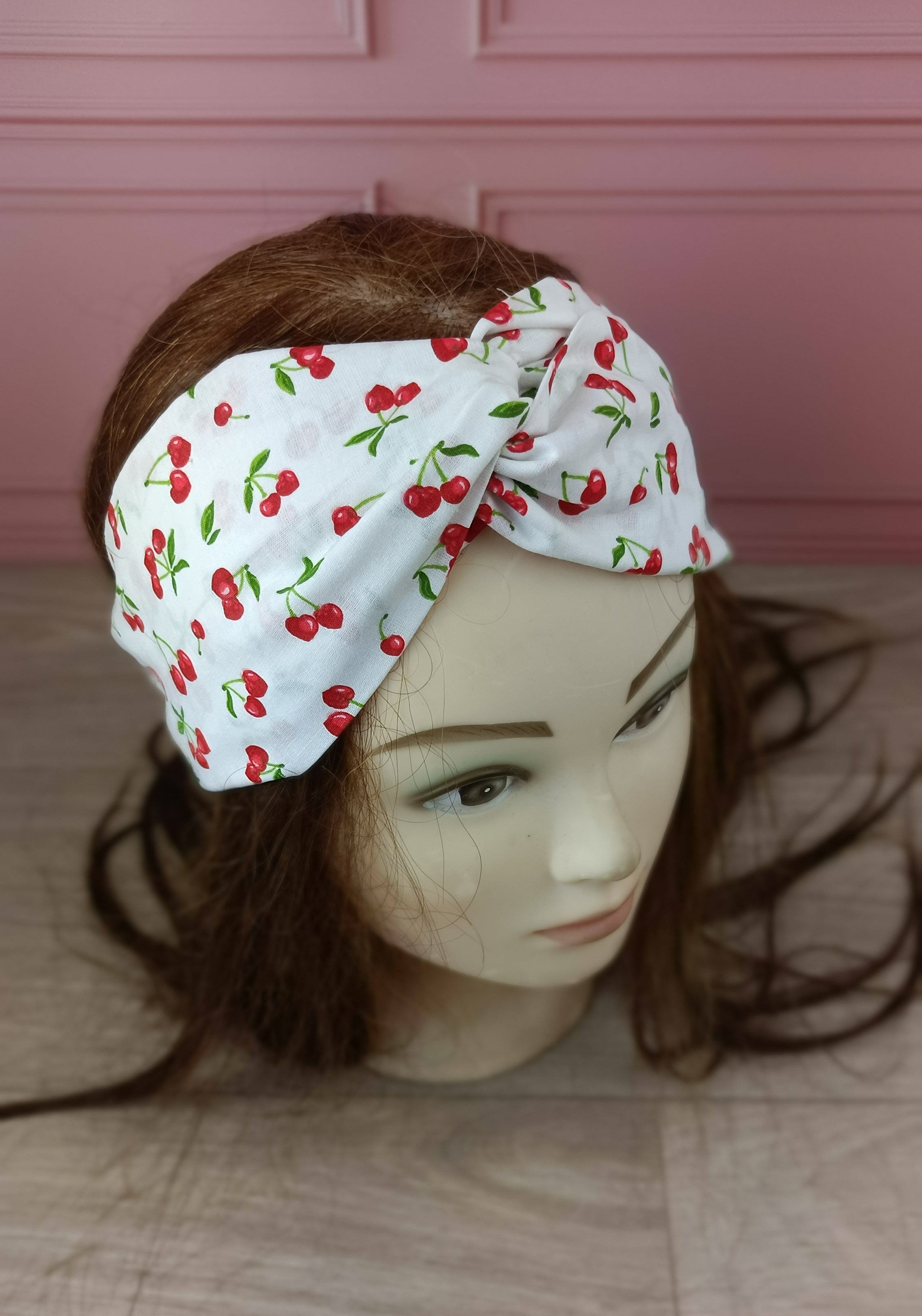 Bandeaux cheveux tissus - Collection cerise