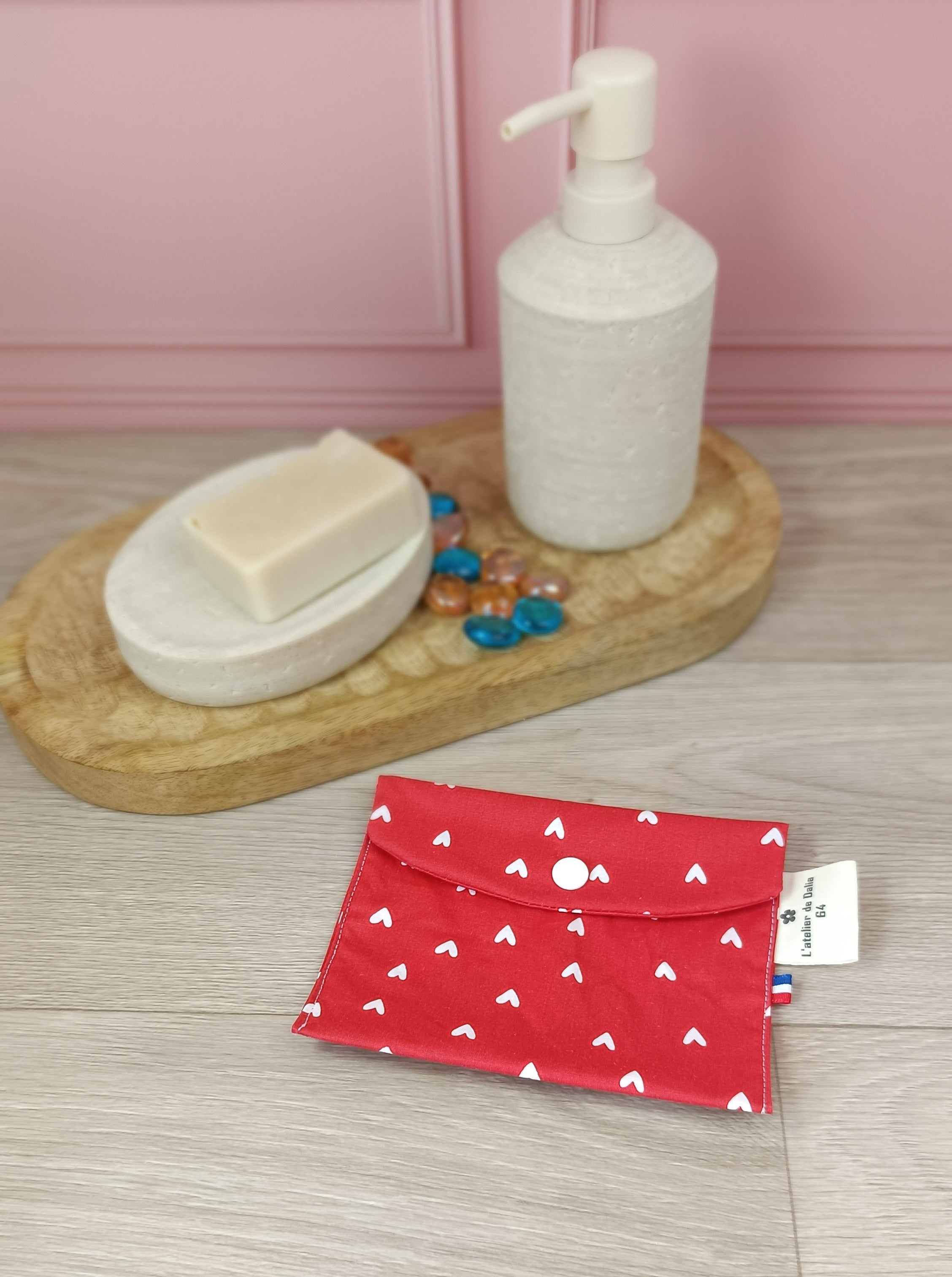 Étuis à brosses à dent et pochettes à savon lavables - Cœur