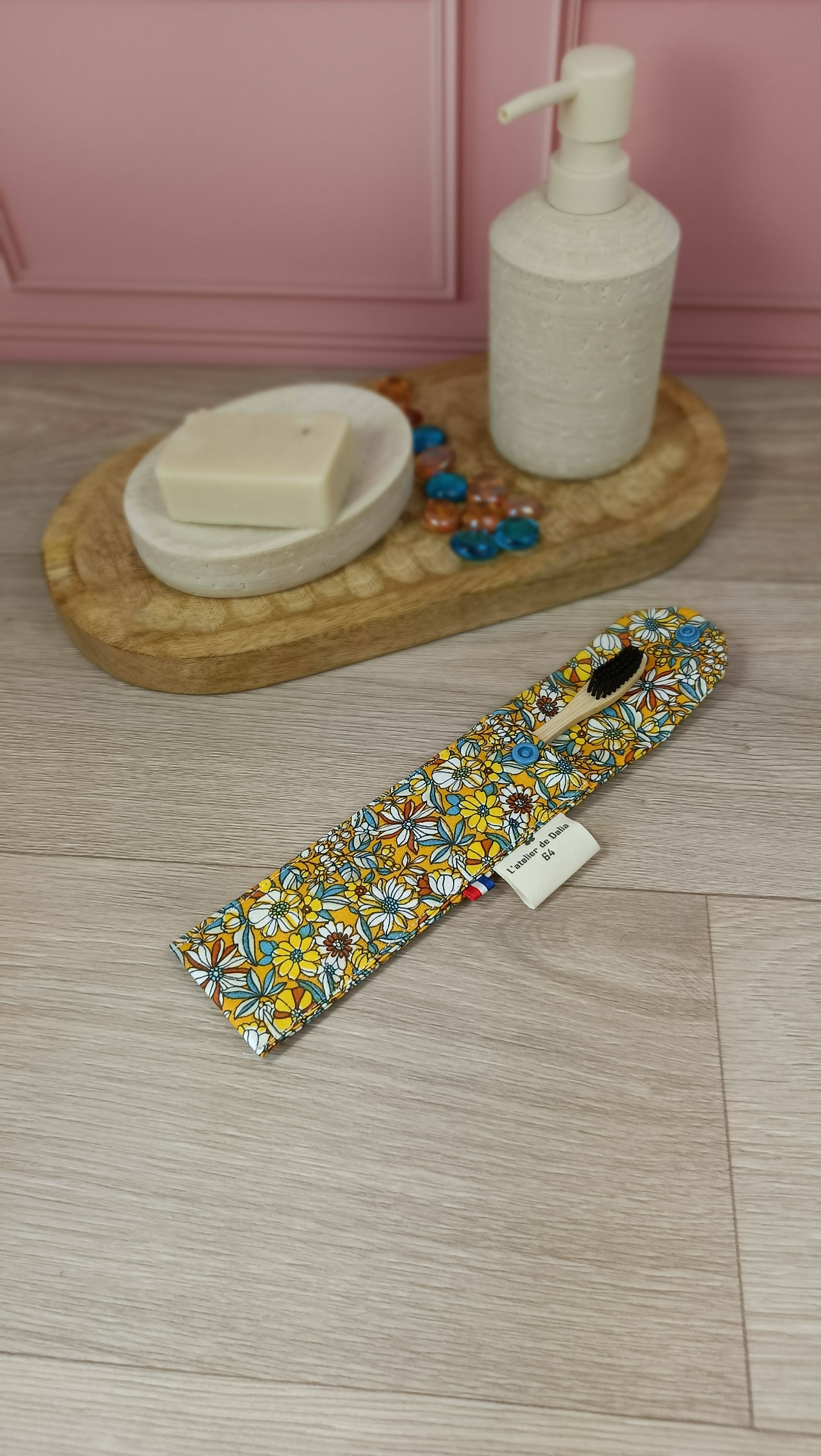 Étuis à brosses à dent et pochettes à savon lavables - Tournesol