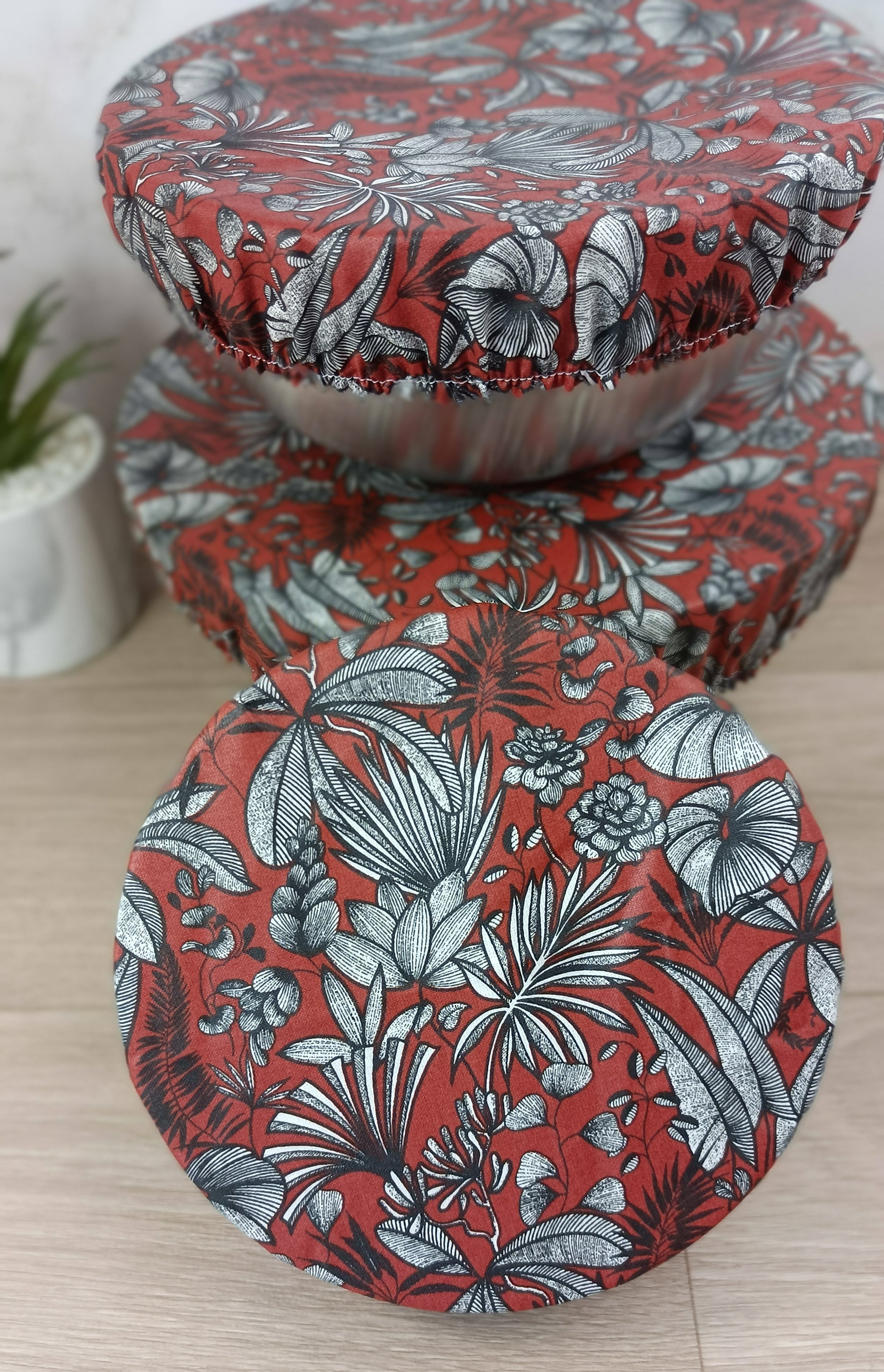 Couvres bols/plats lavables - Collection Fleurigraphie