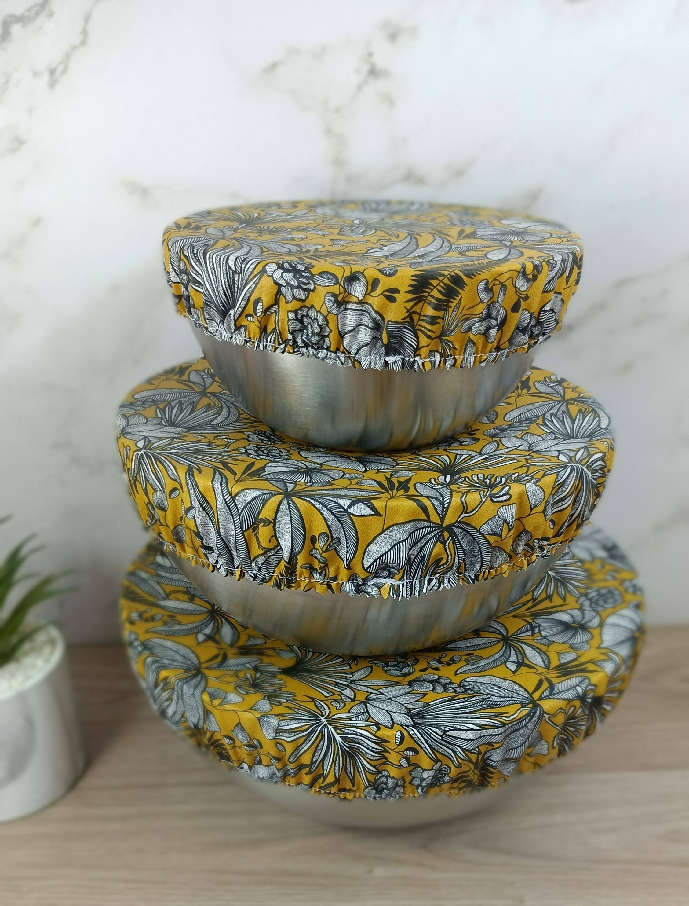 Couvres bols/plats lavables - Collection Fleurigraphie