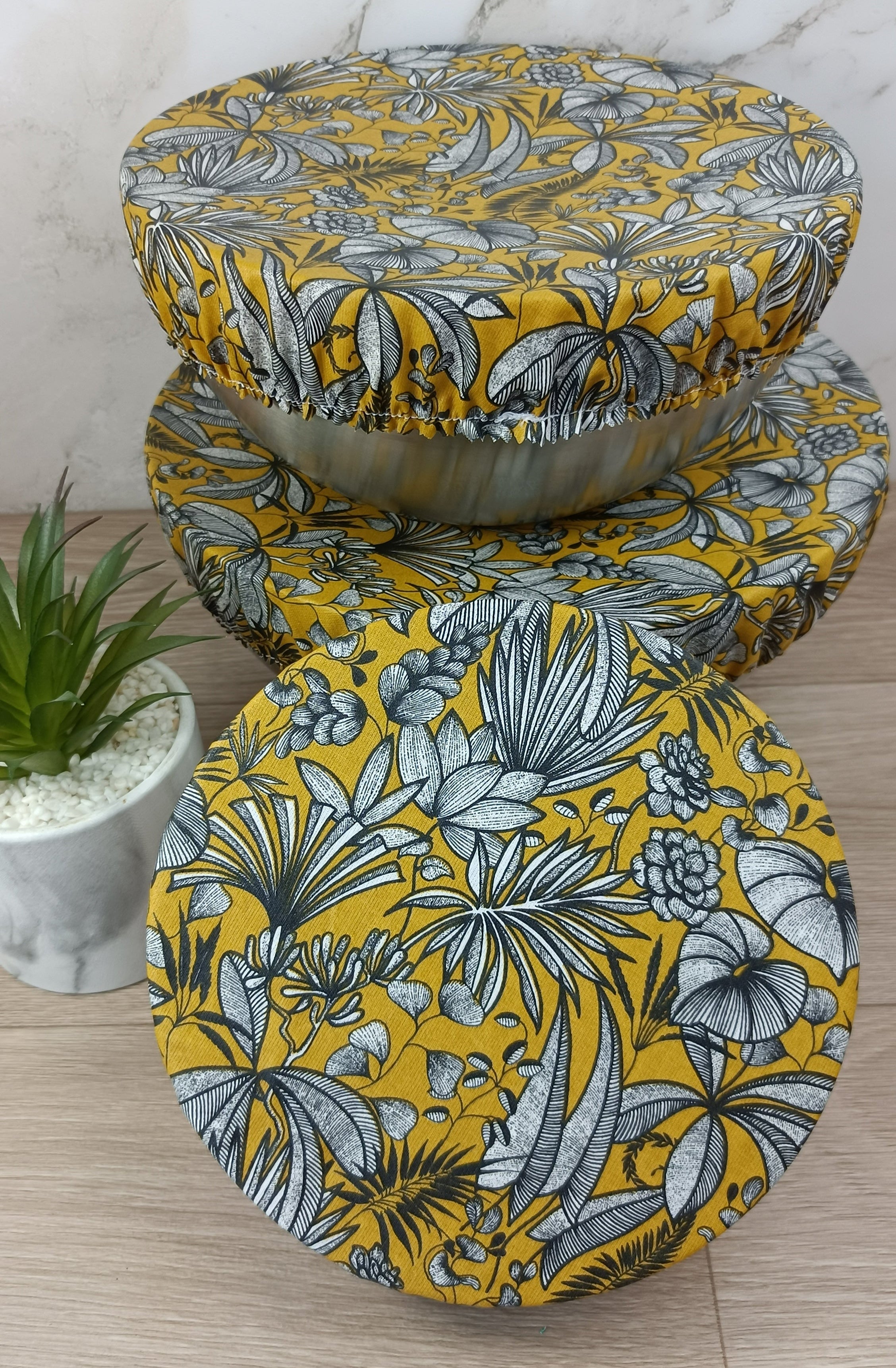 Couvres bols/plats lavables - Collection Fleurigraphie