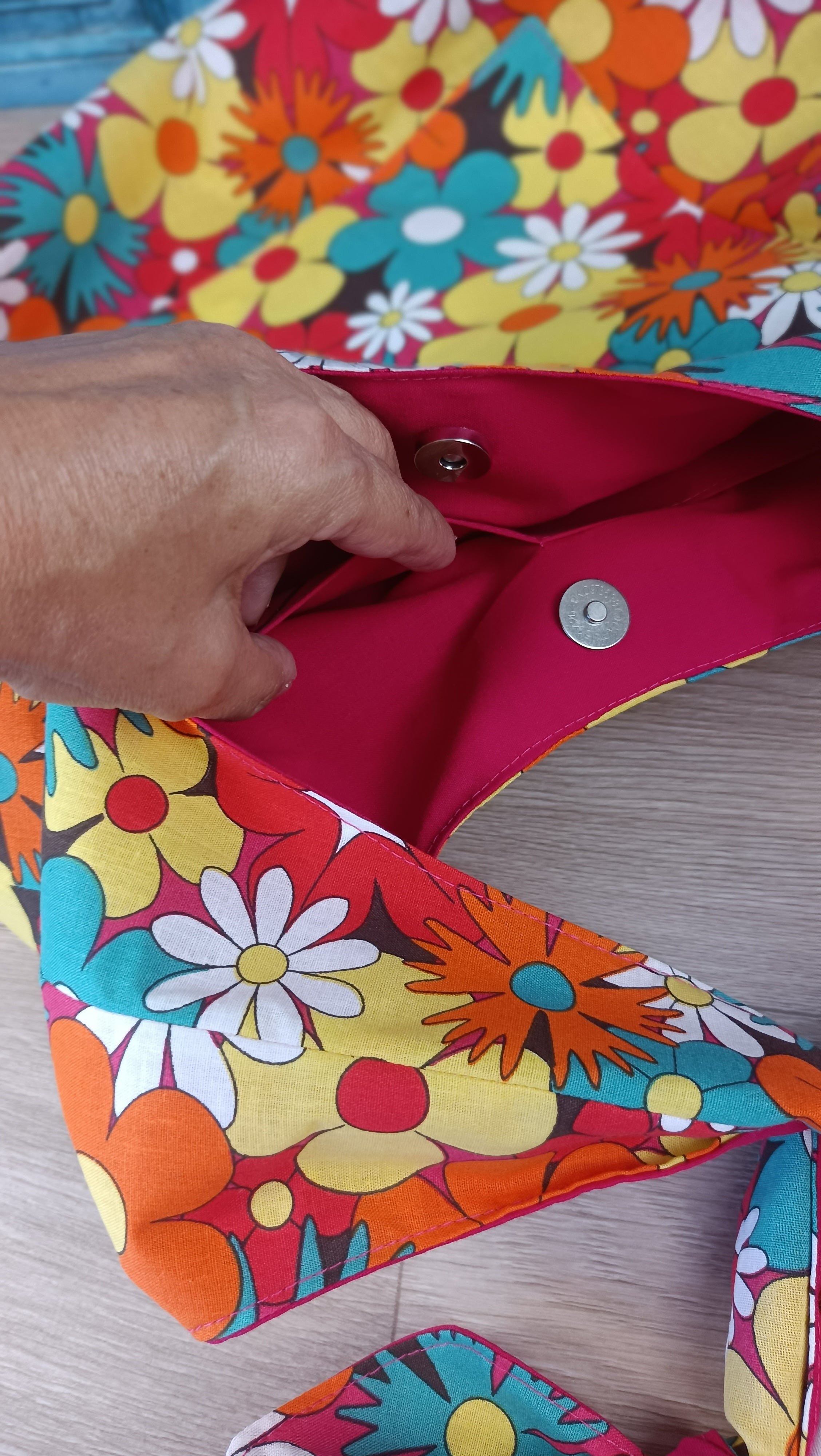 Sac bandoulière - BOHO - Fleurs XXL multi