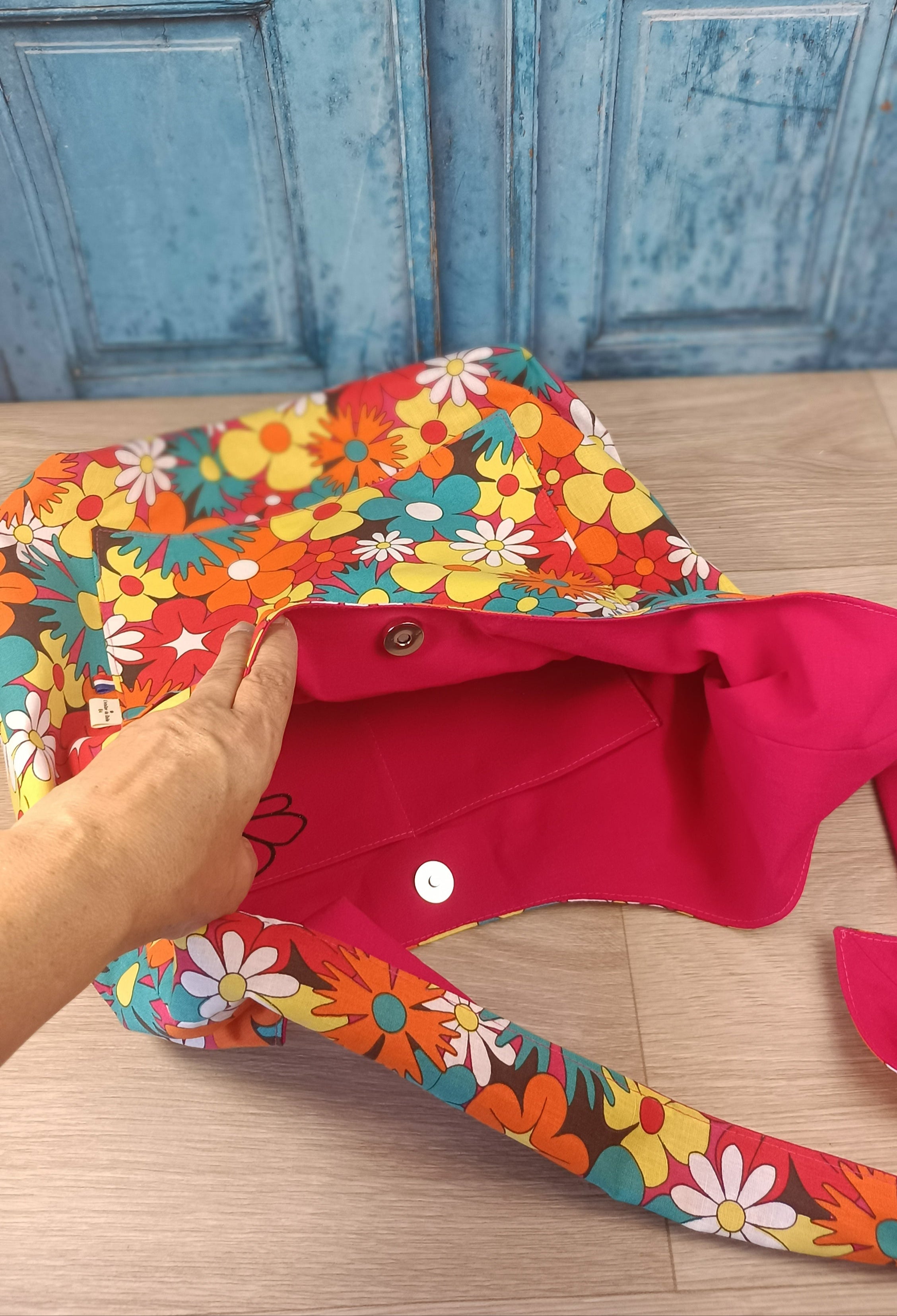 Sac bandoulière - BOHO - Fleurs XXL multi
