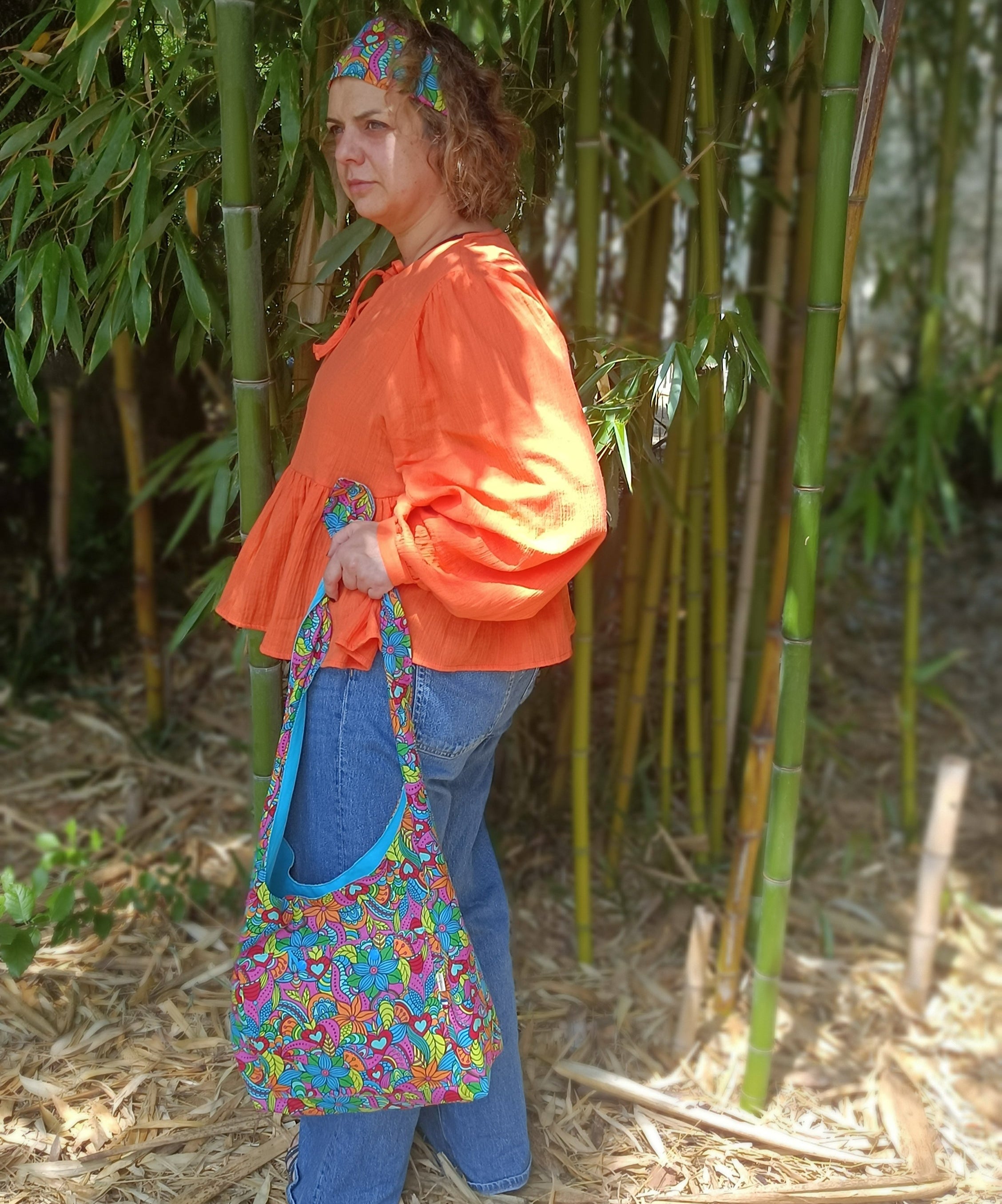 Sac bandoulière - BOHO - Orchidée