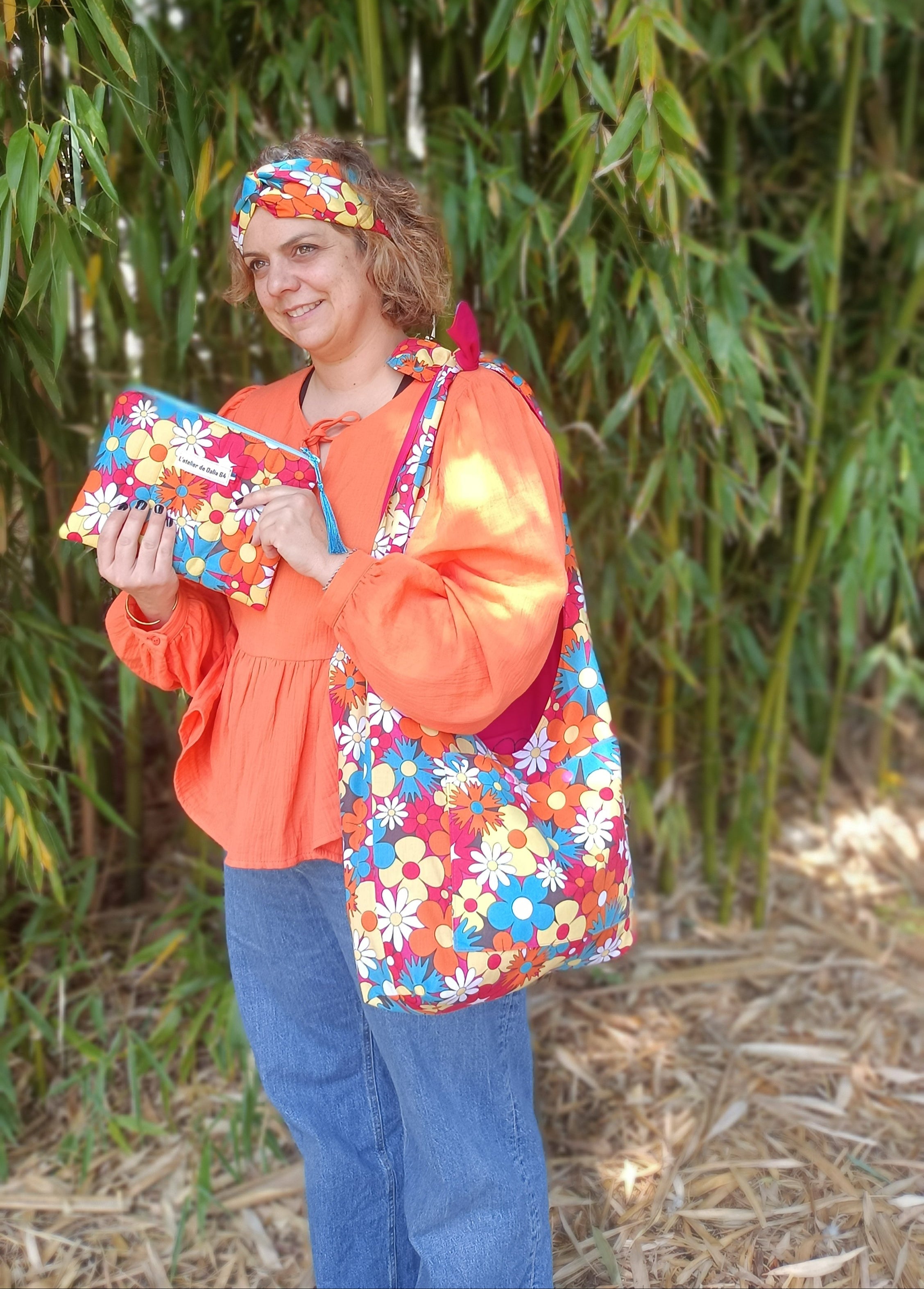 Sac bandoulière - BOHO - Fleurs XXL multi