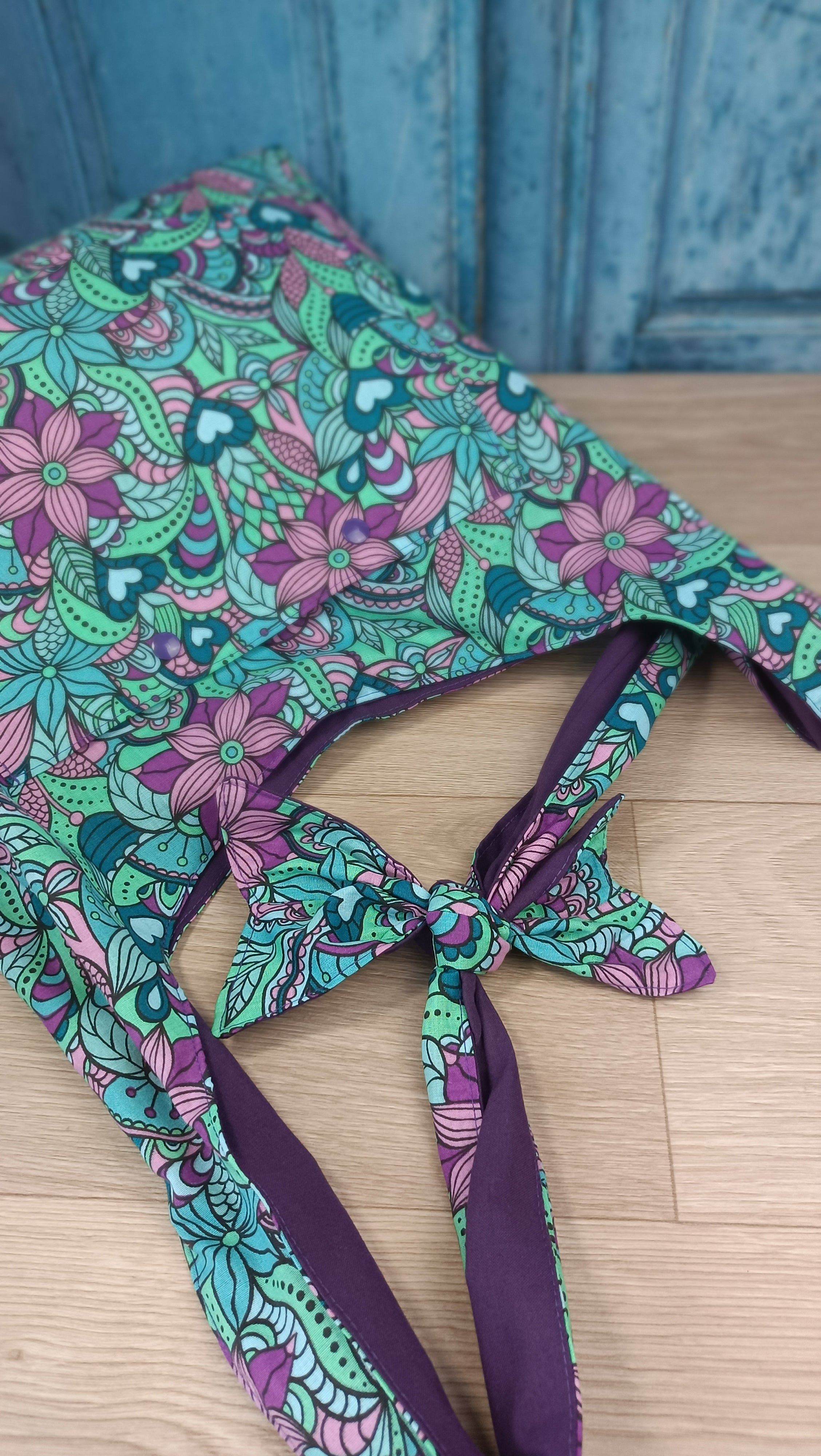 Sac bandoulière - BOHO - Orchidée bleu