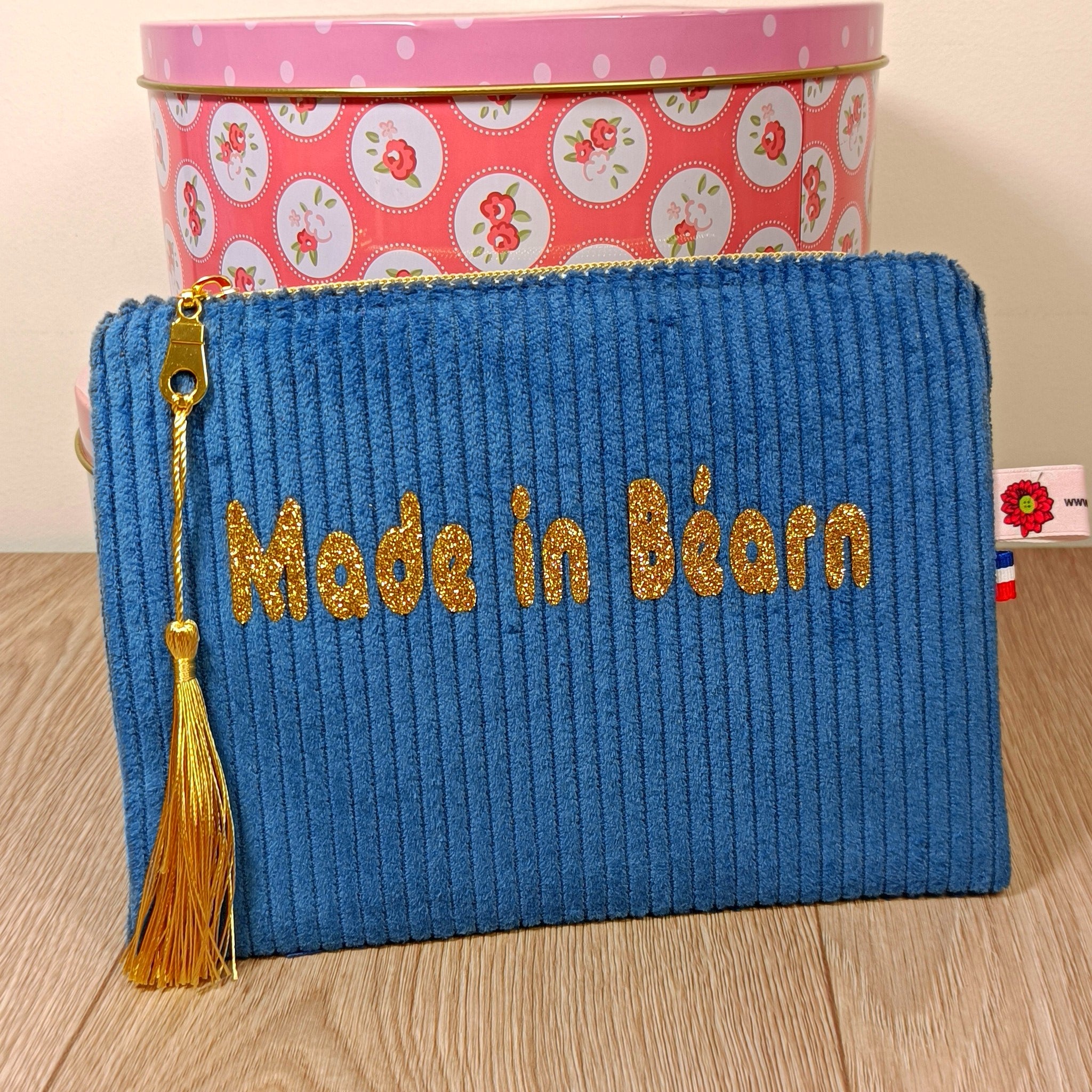 Pochettes velours zippées personnalisées disponibles