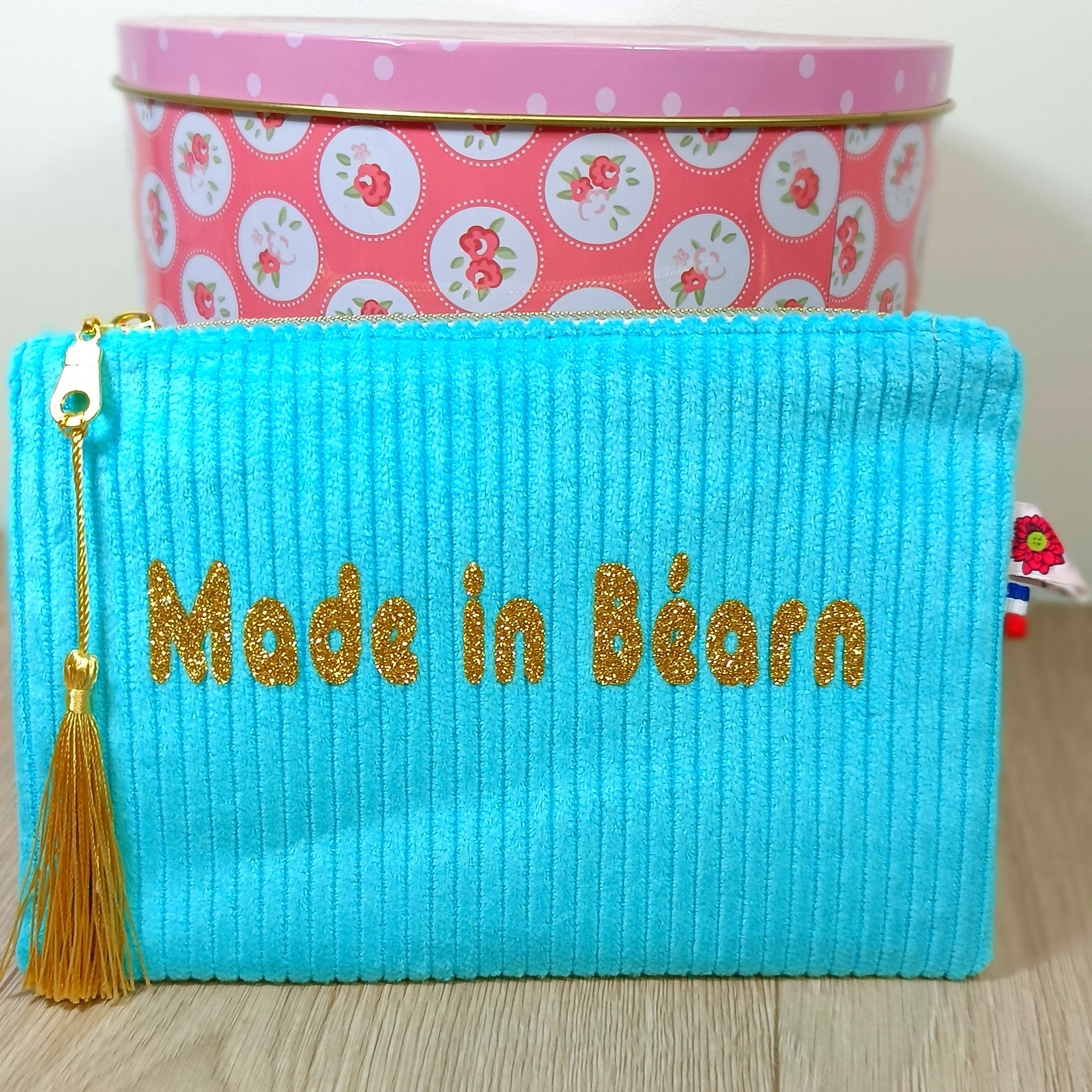 Pochettes velours zippées personnalisées disponibles