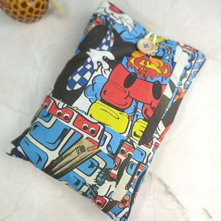 Pochette livre tissu bande dessinée