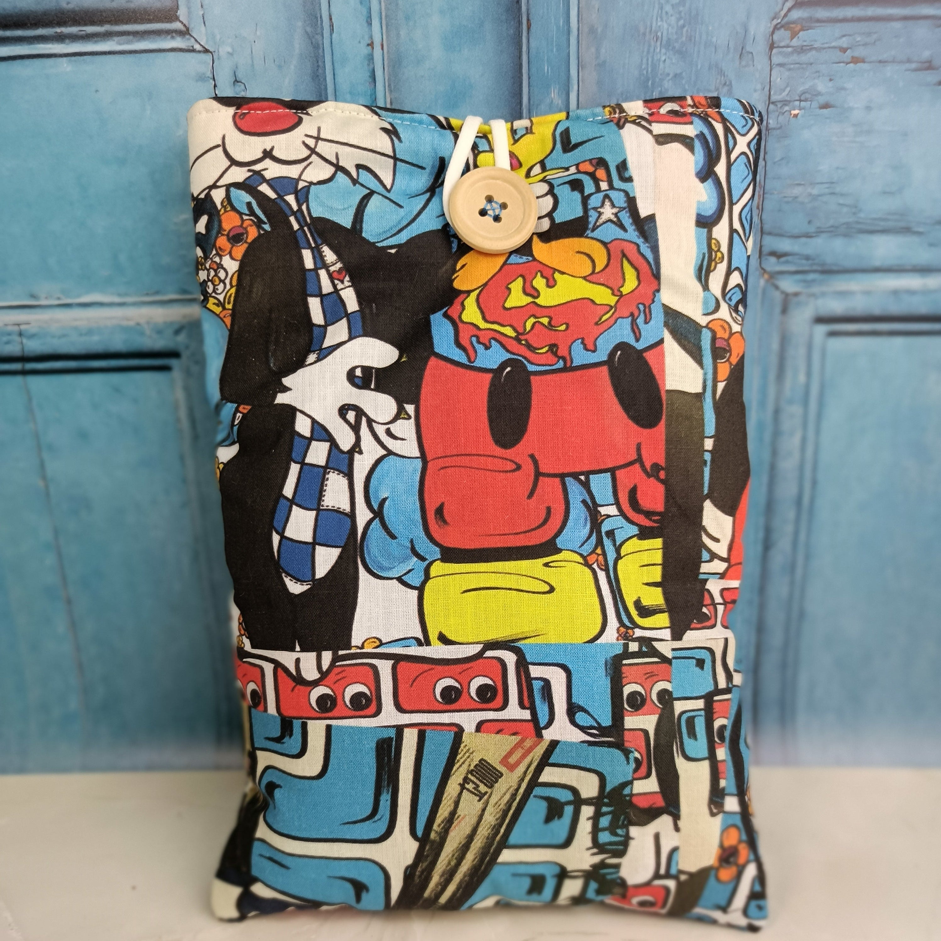 Pochette livre tissu bande dessinée