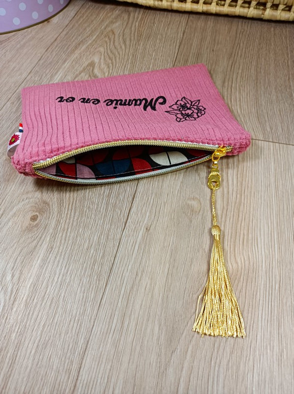 Pochettes velours zippées personnalisées disponibles