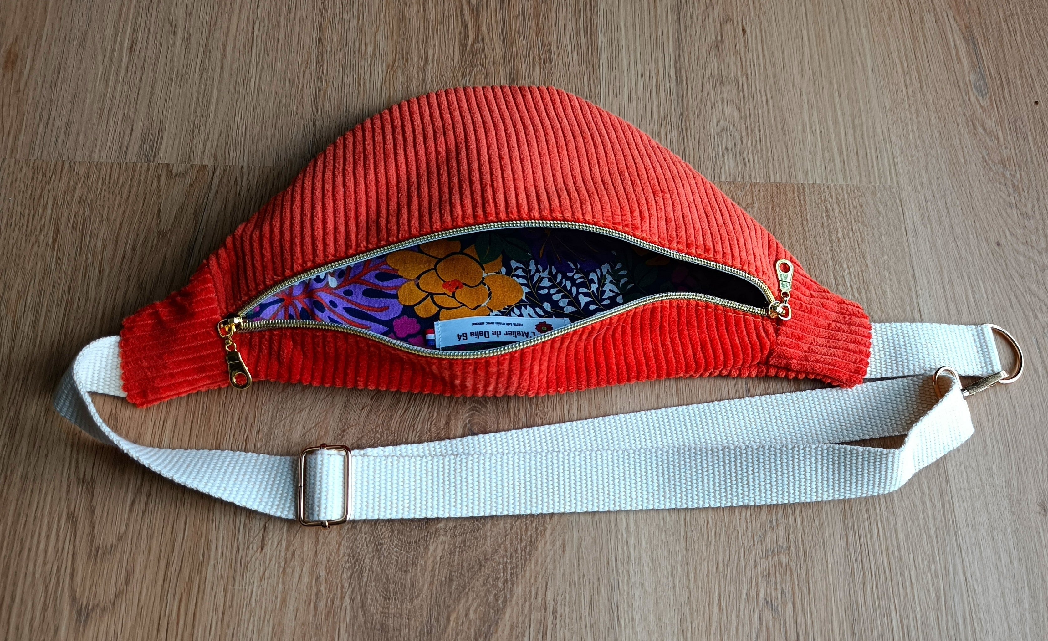 Sac banane - Collection velours côtelé - couleur orange