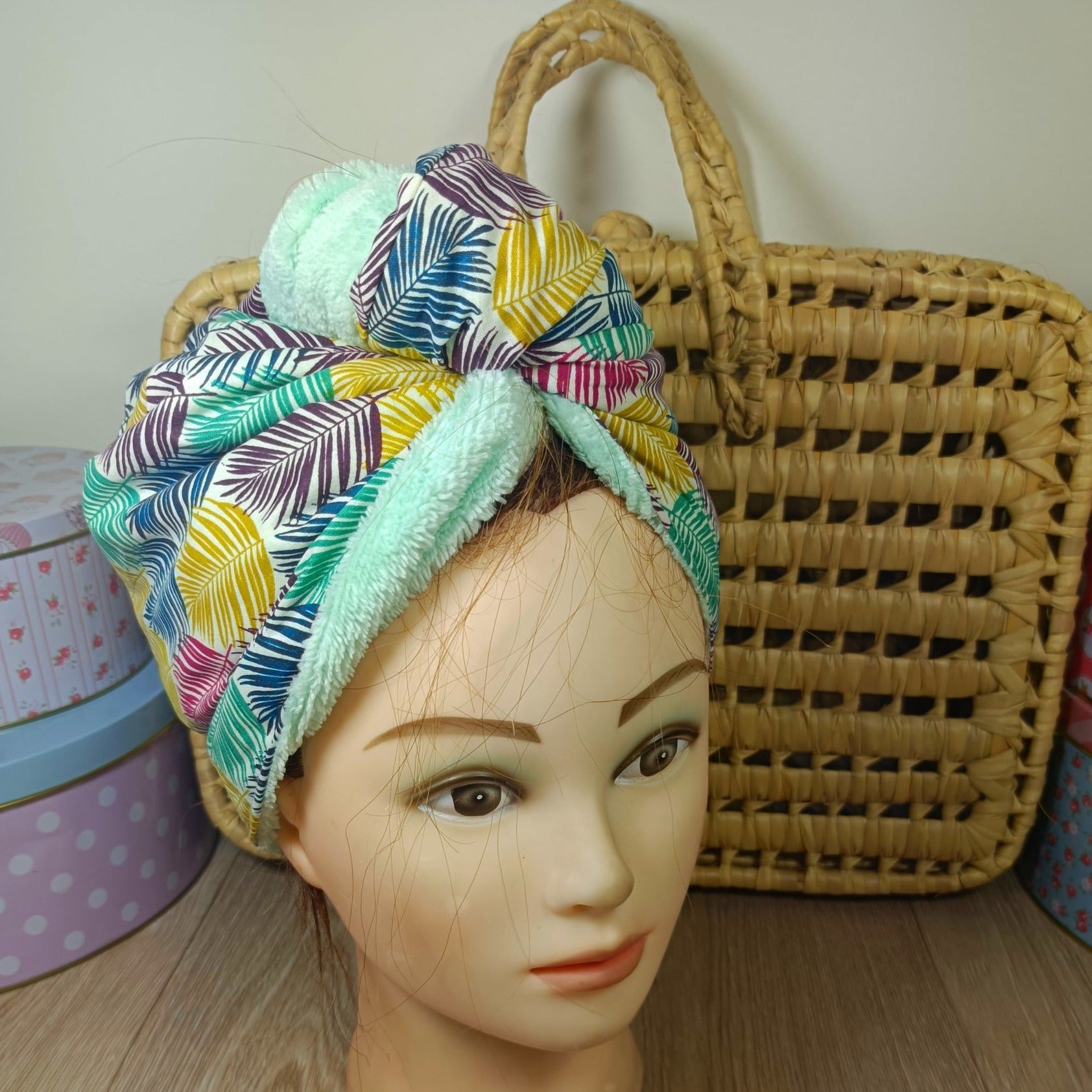 Serviette turban cheveux disponible