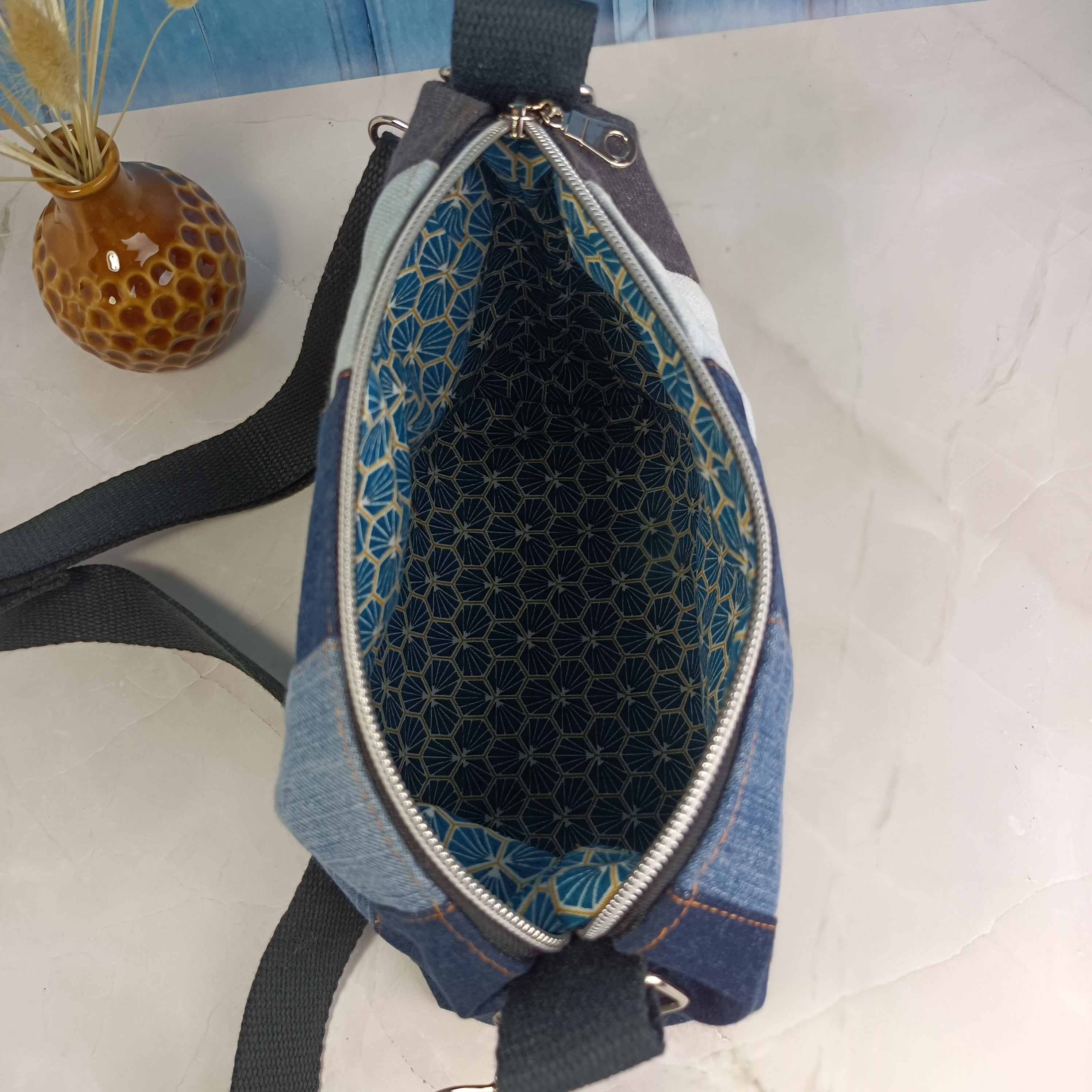 Sac à main bandoulière en jeans