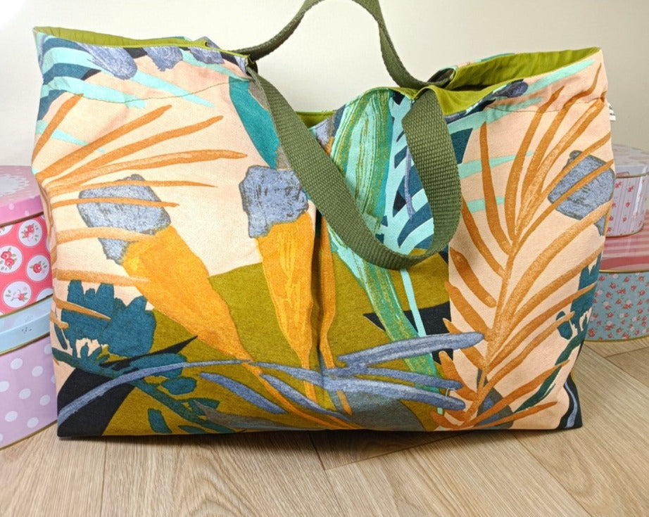 Sac grand cabas panier et sa pochette assorti - grand modèle - Françoise