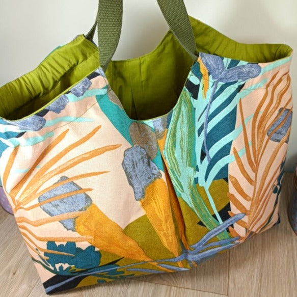 Sac grand cabas panier et sa pochette assorti - grand modèle - Françoise