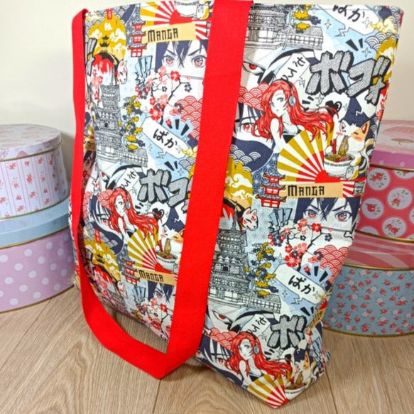 Tote bag cabas - Manga rouge